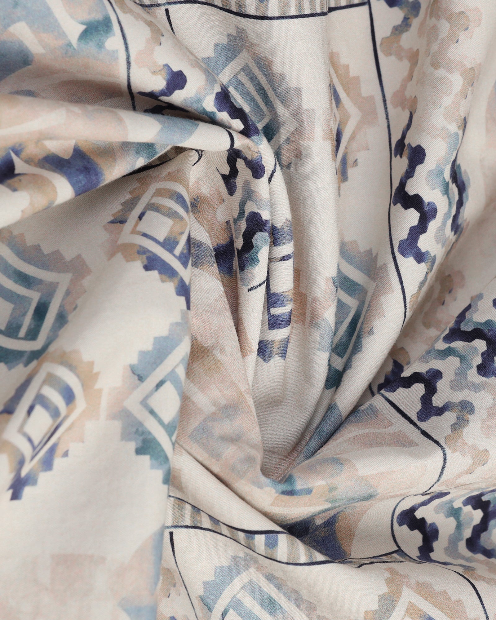 Beige Half Sleeve Printed Shirt - Ryne