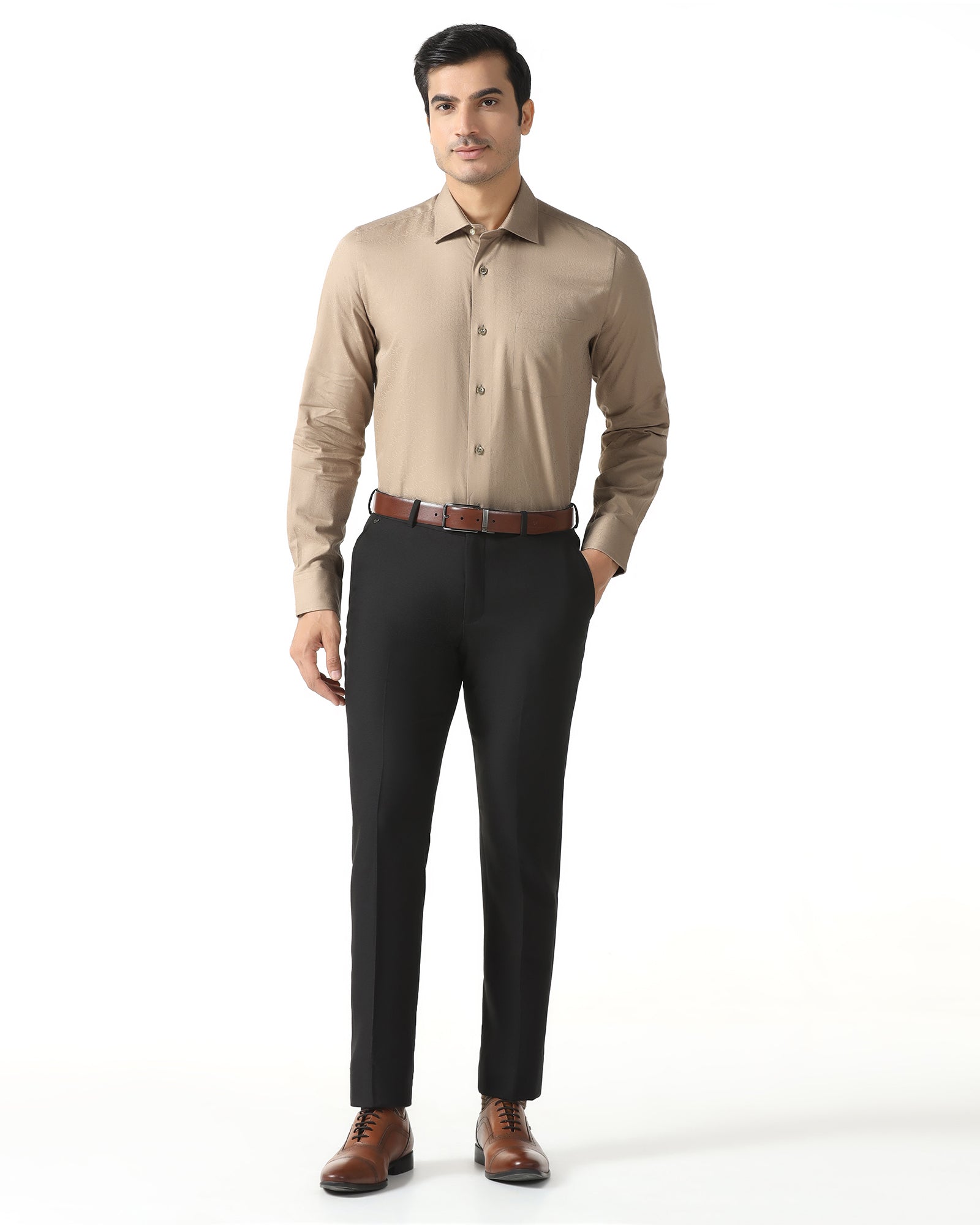 Beige Jacquard Shirt - Romeo