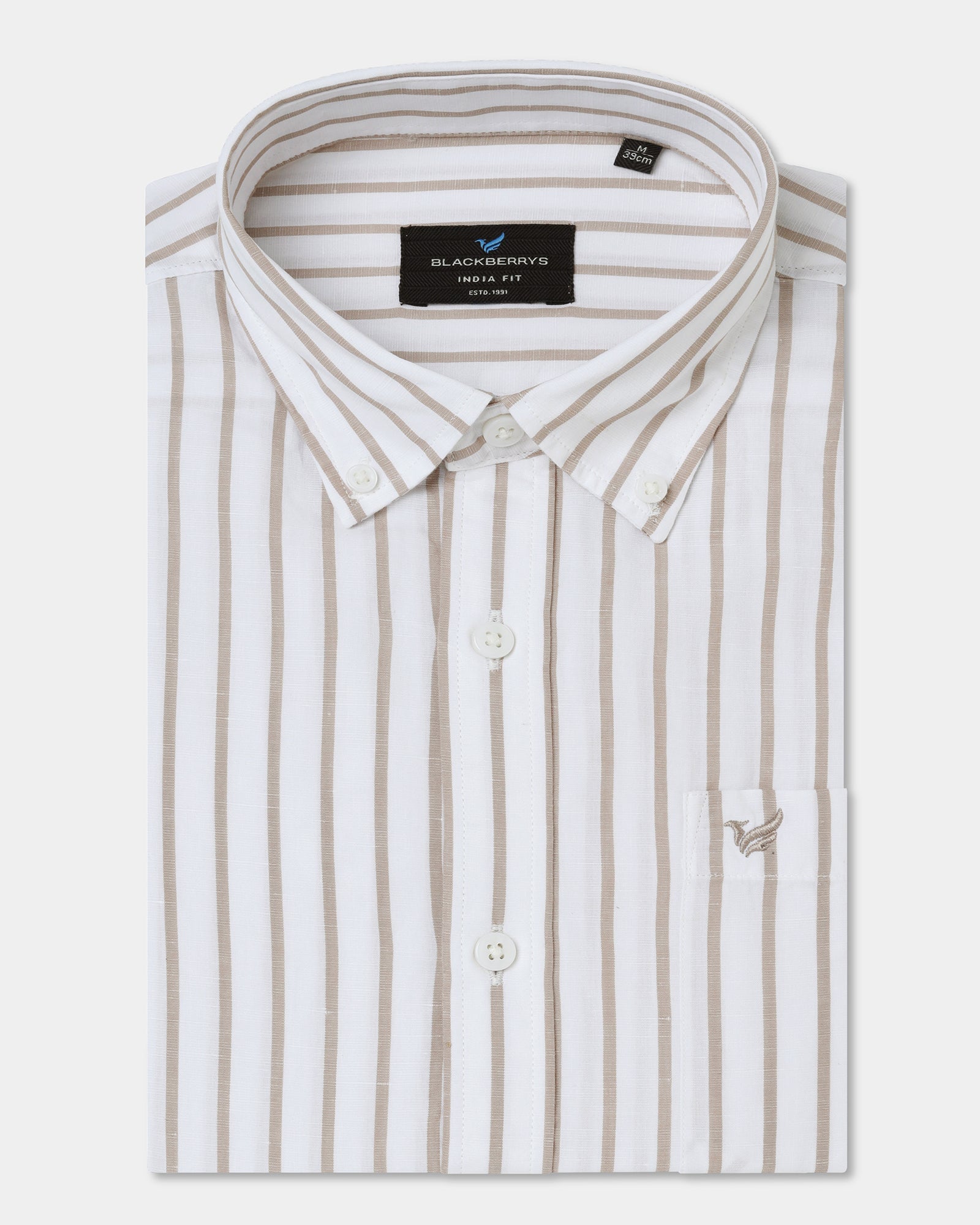 Beige Linen Stripe Shirt - Marzel