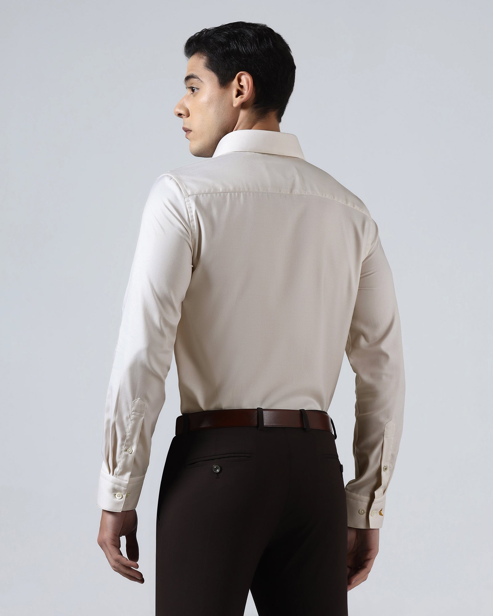 Beige Luxe Check Shirt - Guide