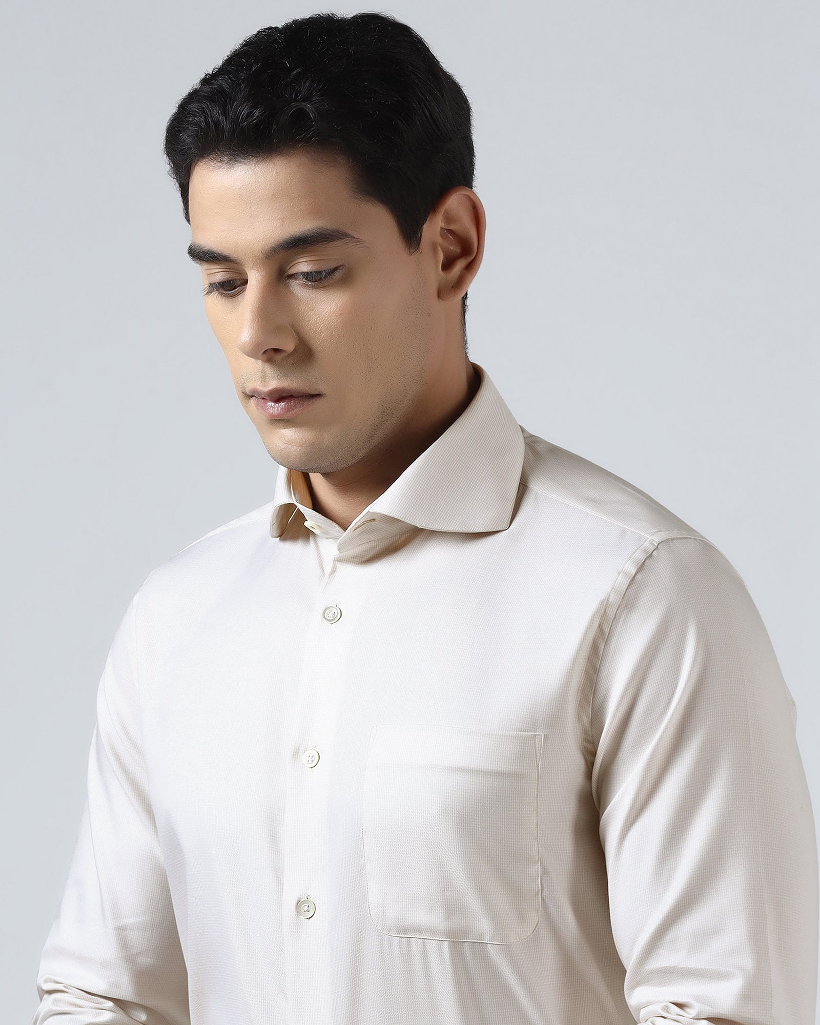 Beige Luxe Check Shirt - Guide