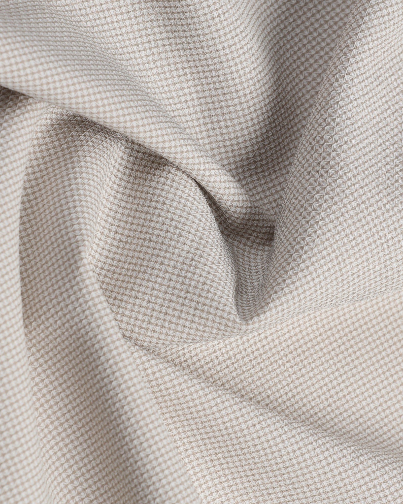 Beige Non Iron Textured Shirt - Russel