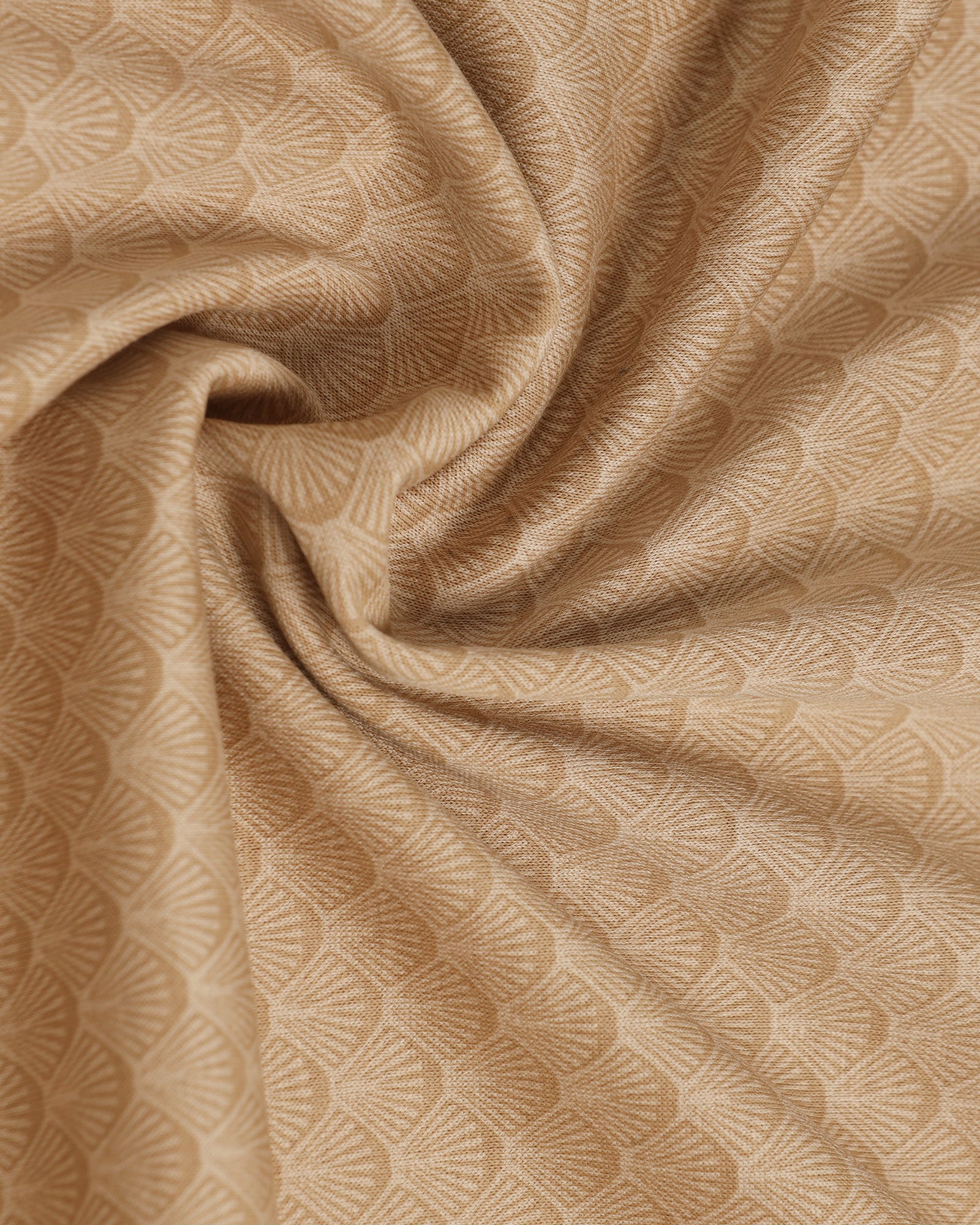 Beige Abstract Print Polo - Deco