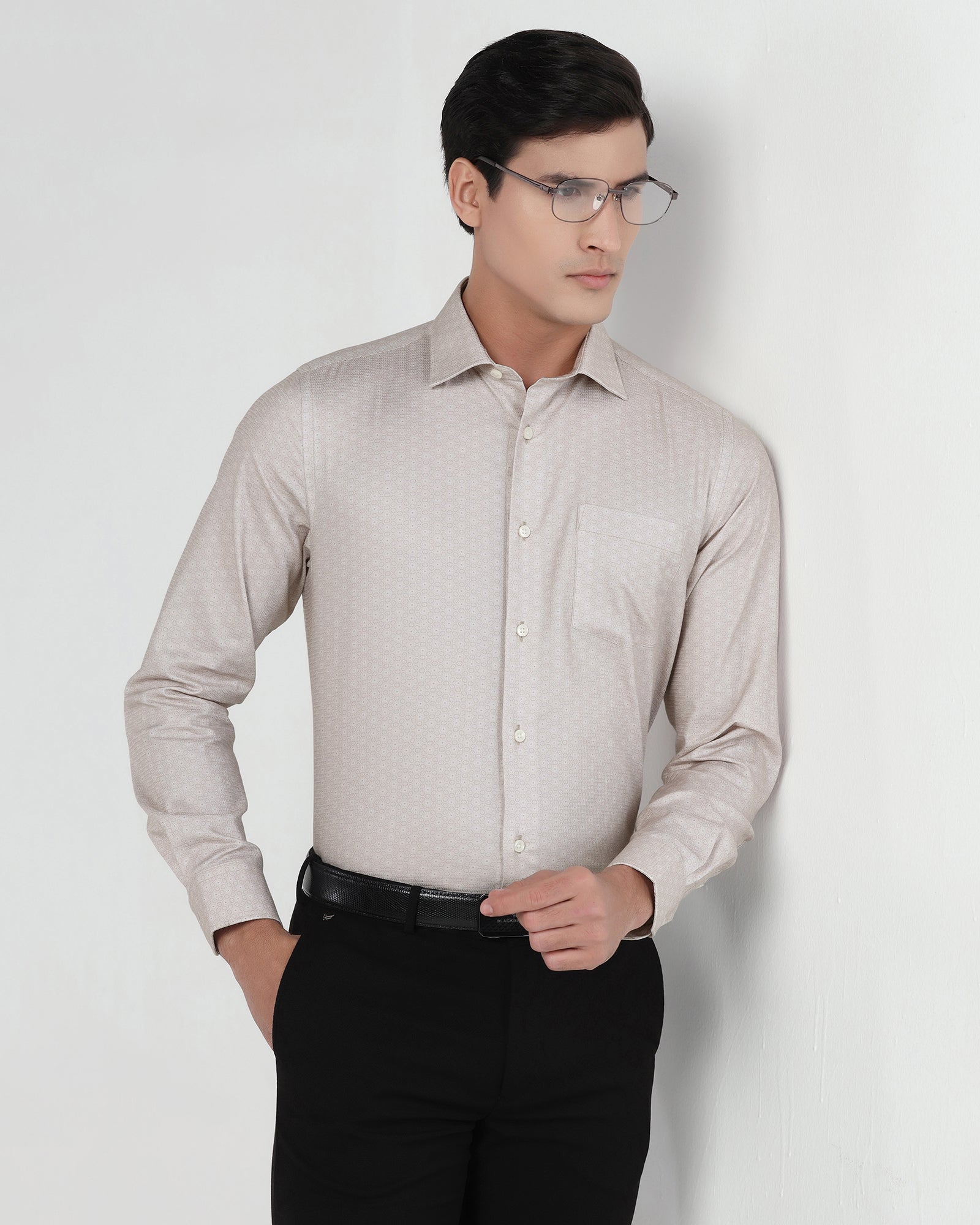 Beige Printed Shirt - Anise