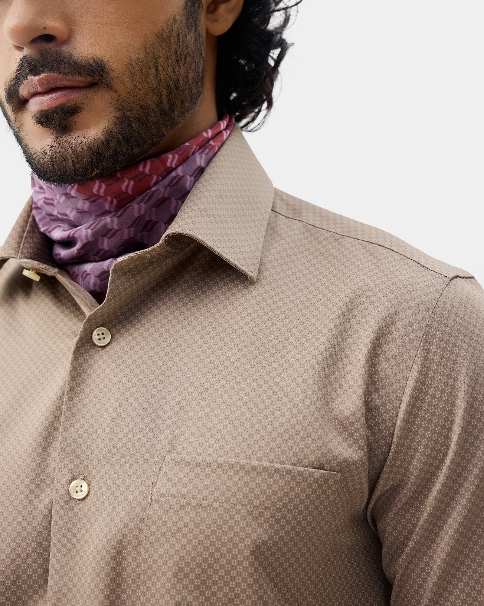 Beige Printed Shirt - Basis