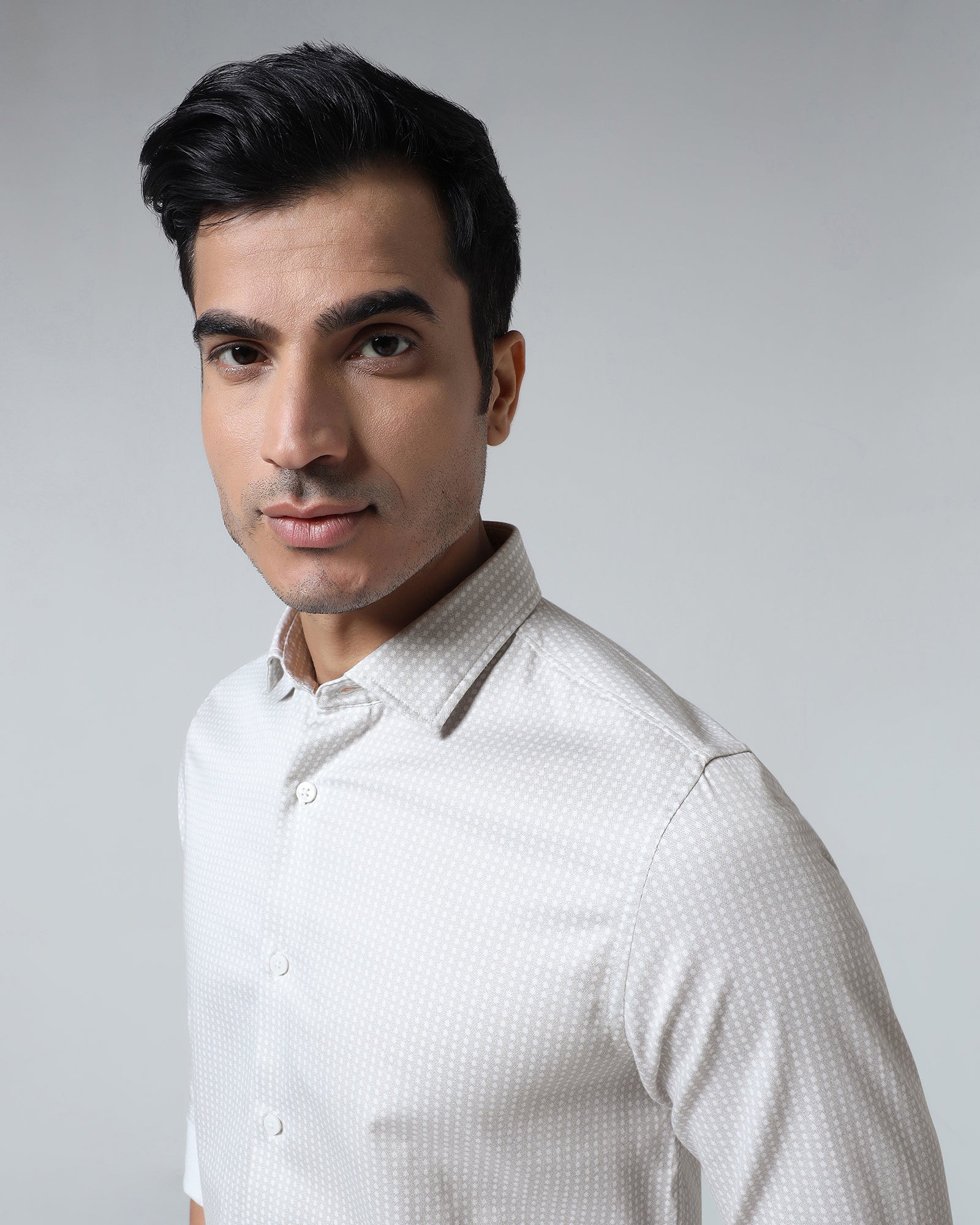 Beige Printed Shirt - Elver