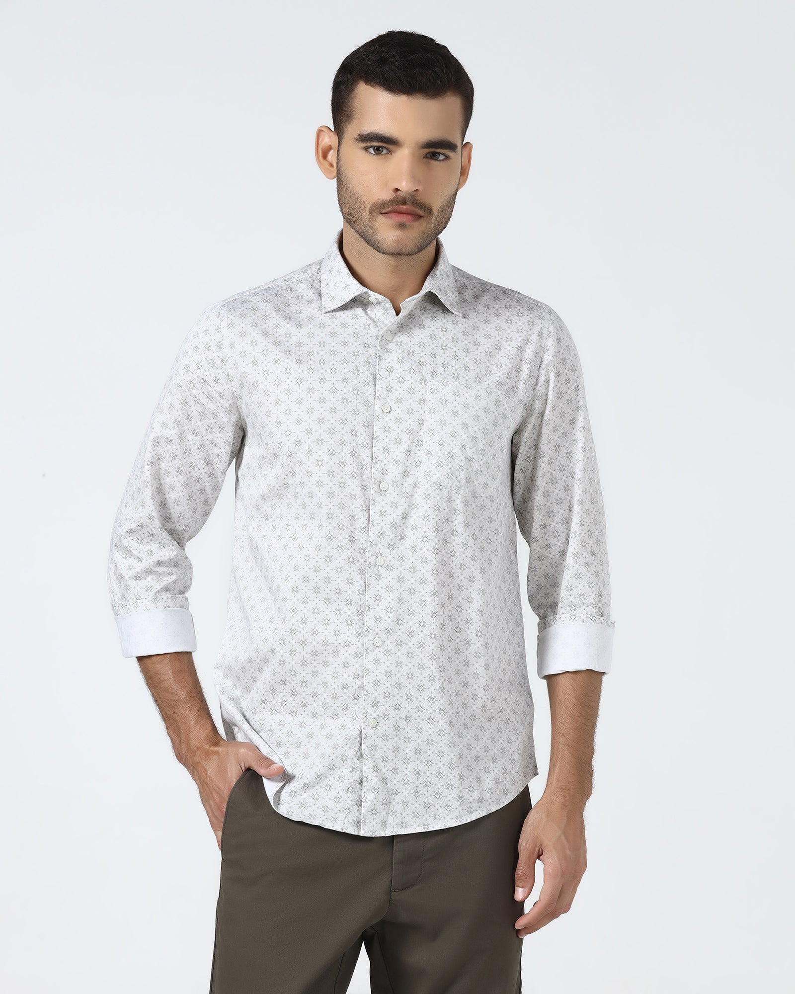 Beige Printed Shirt - Flogo