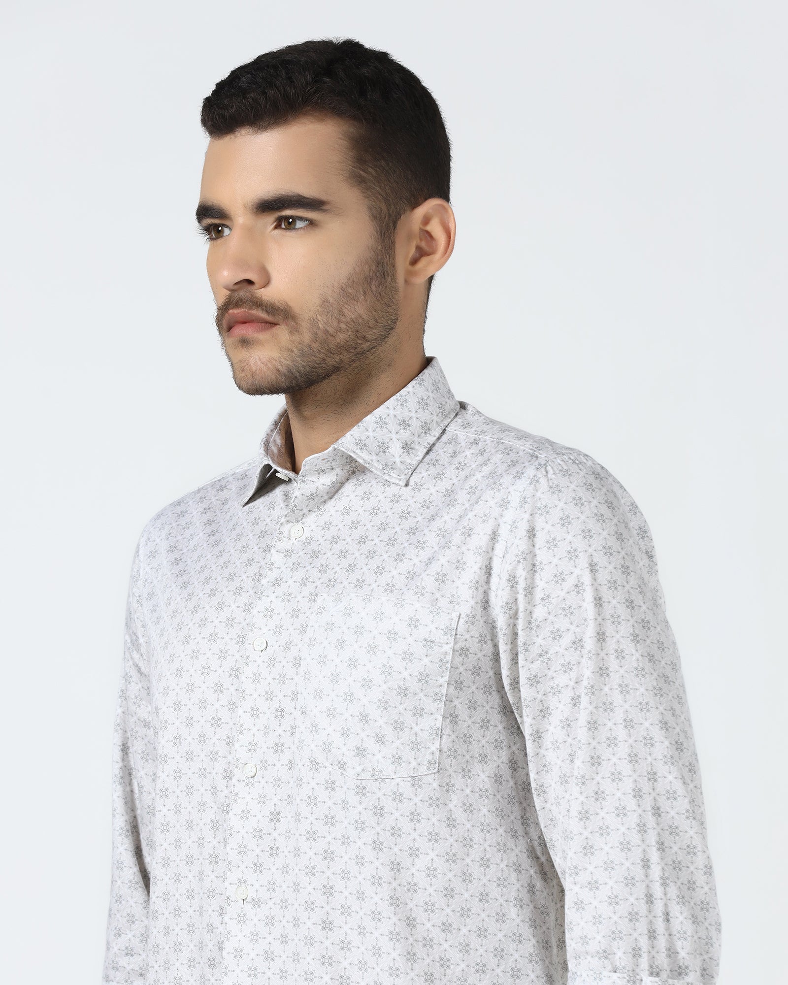 Beige Printed Shirt - Flogo