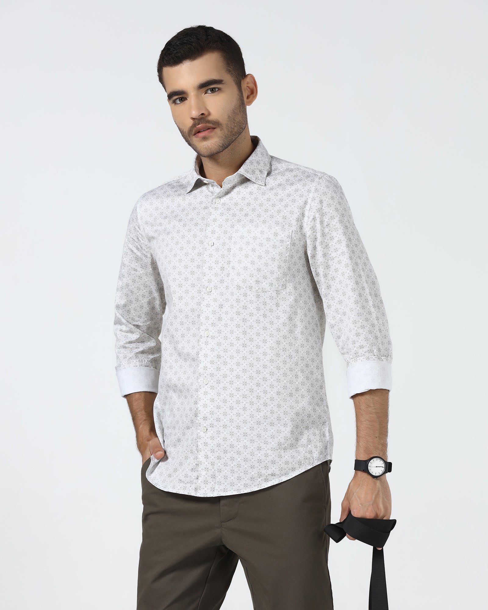 Beige Printed Shirt - Flogo