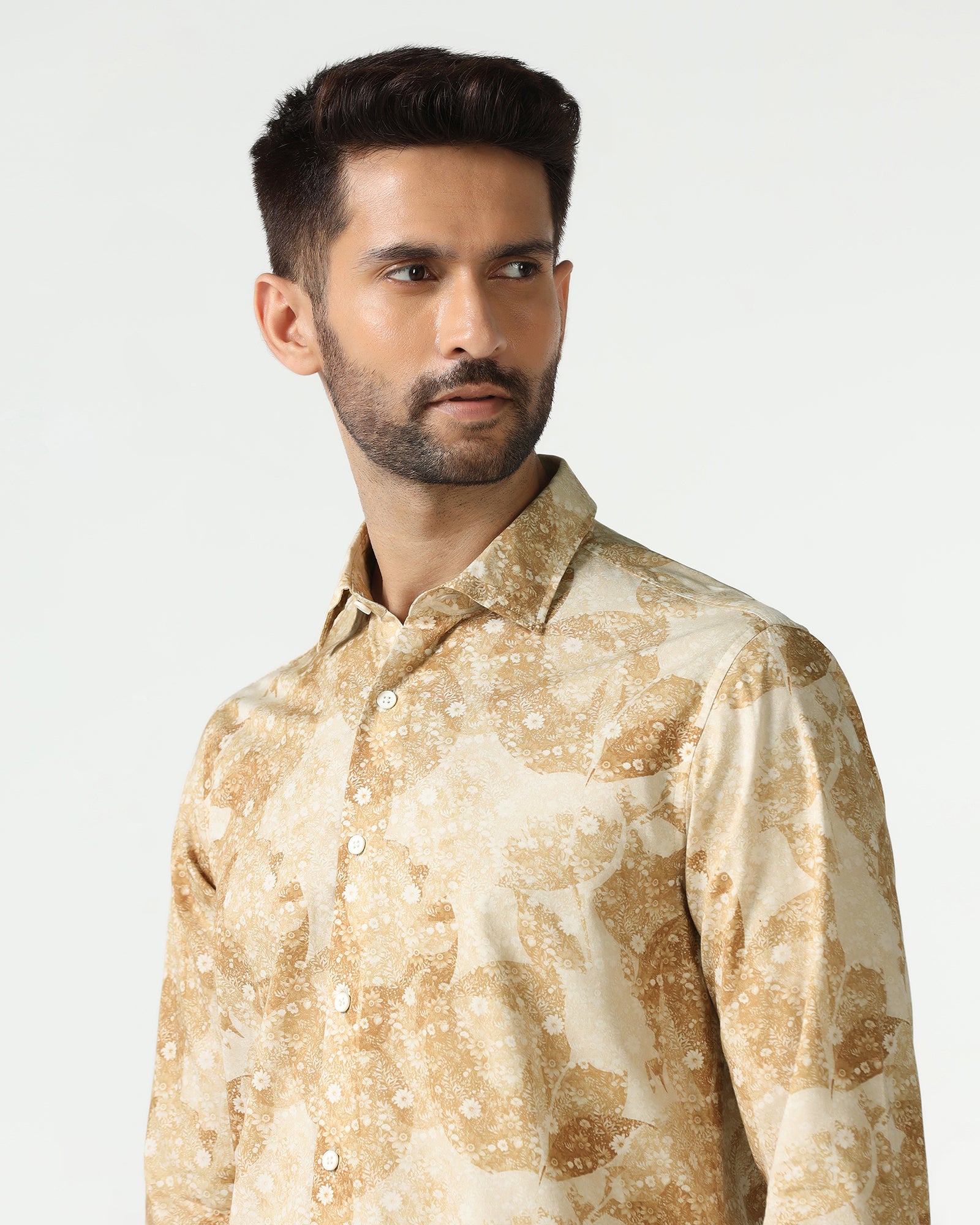 Beige Printed Shirt - Mose