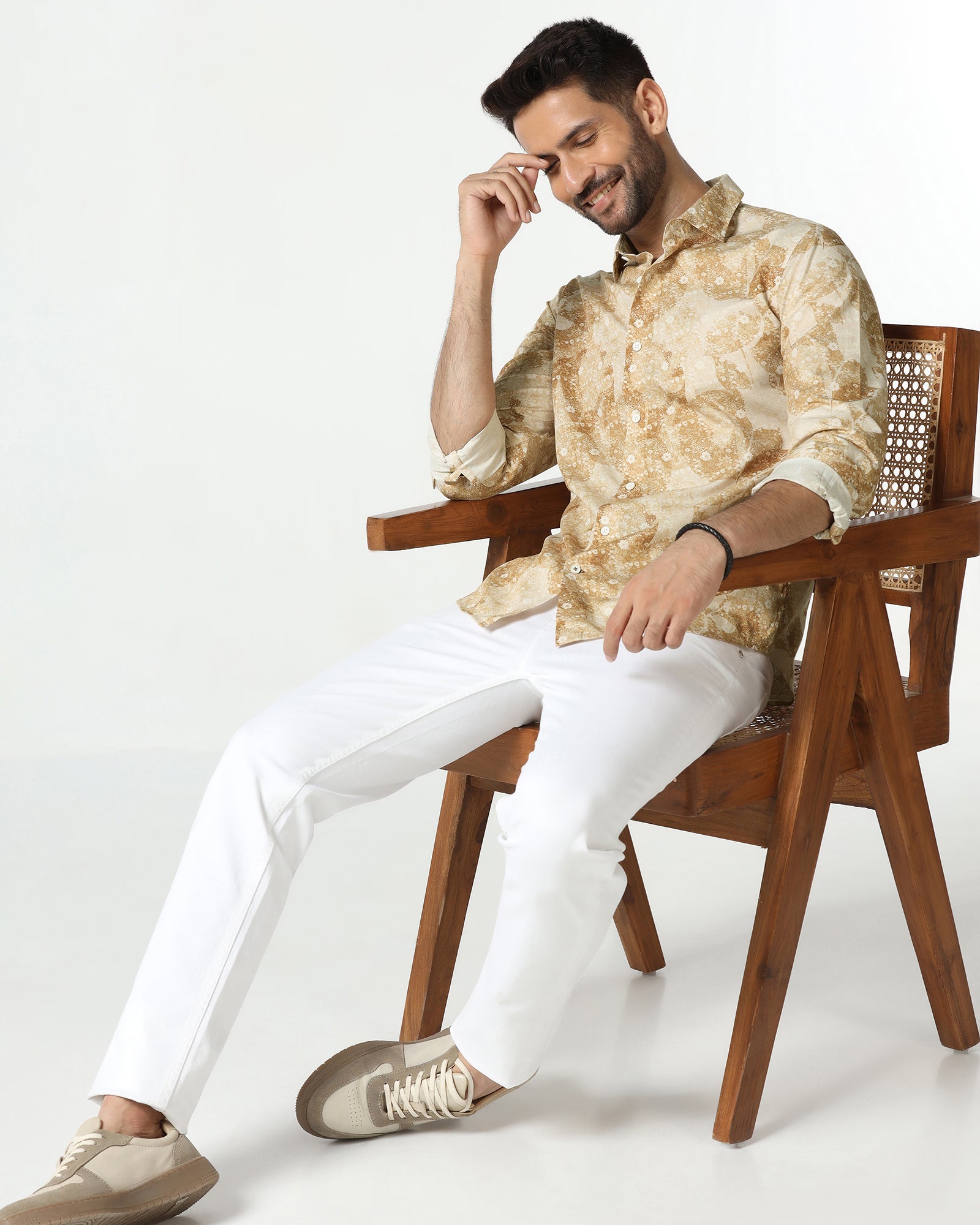 Beige Printed Shirt - Mose