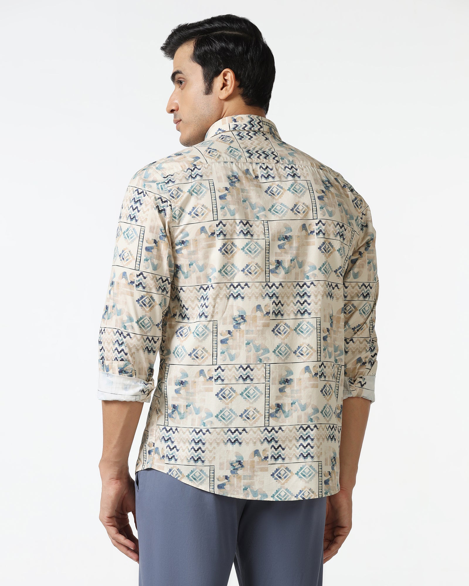 Beige Printed Shirt - Ryne