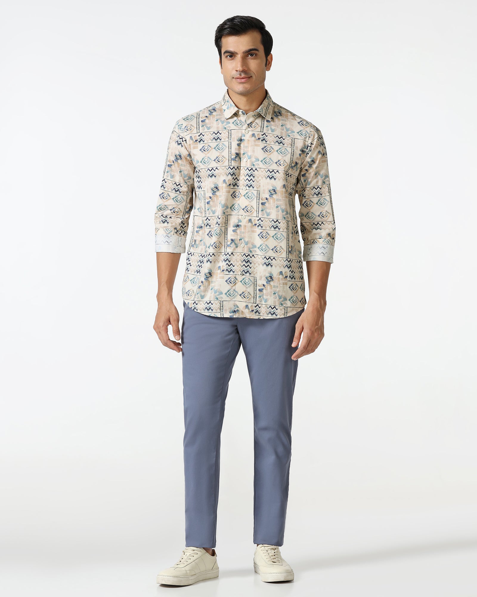 Beige Printed Shirt - Ryne