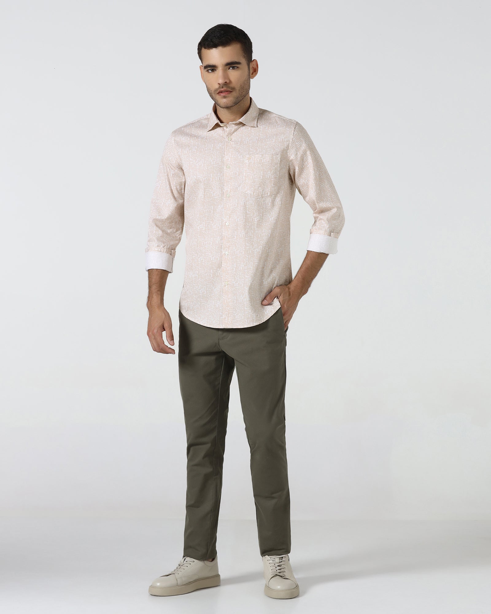 Beige Printed Shirt - Soju