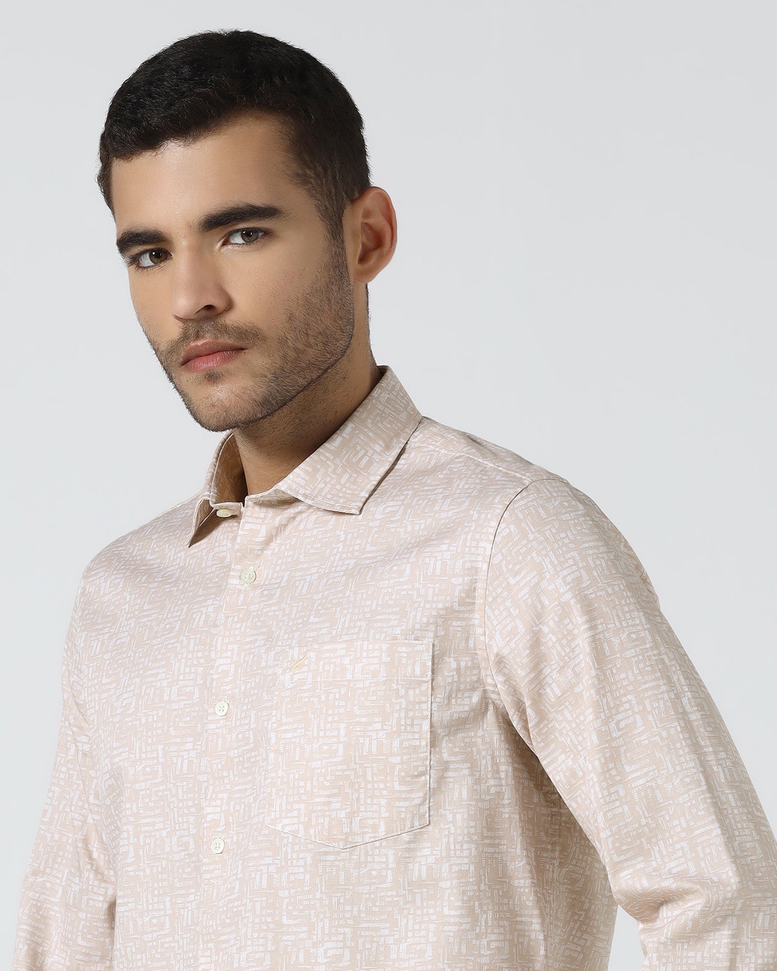 Beige Printed Shirt - Soju