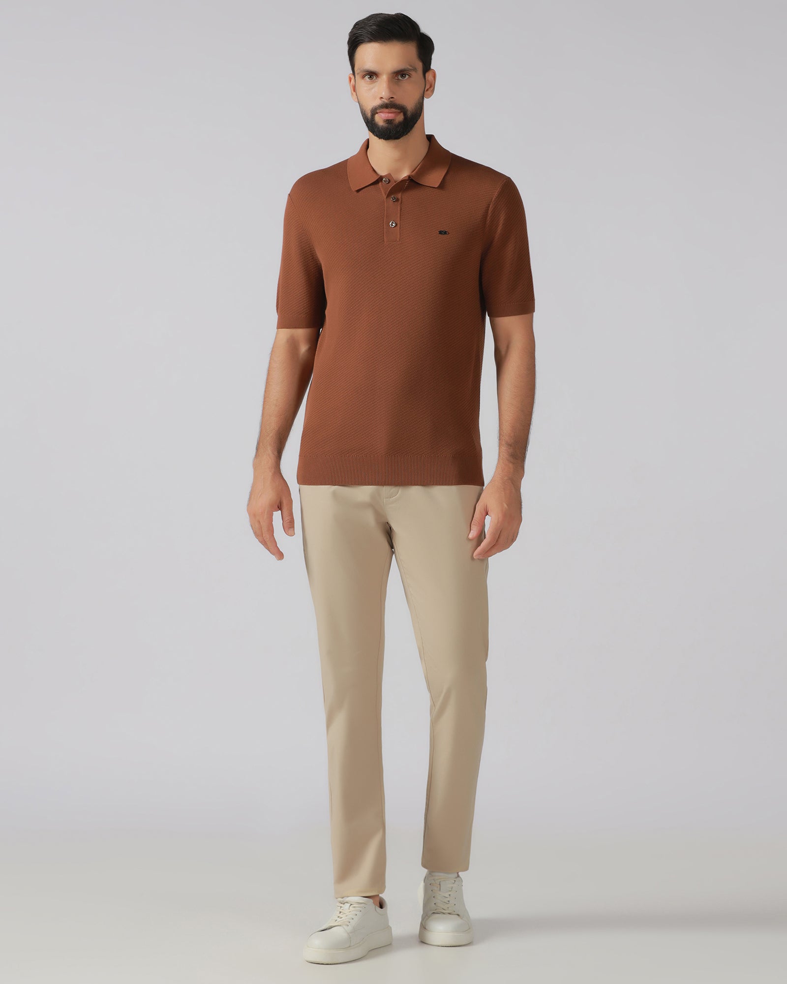 Beige Solid Khakis - Elba