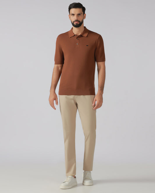 Beige Solid Khakis - Elba