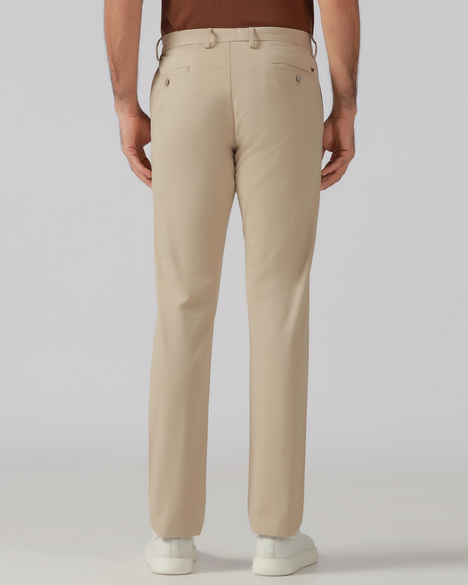 Beige Solid Khakis - Elba