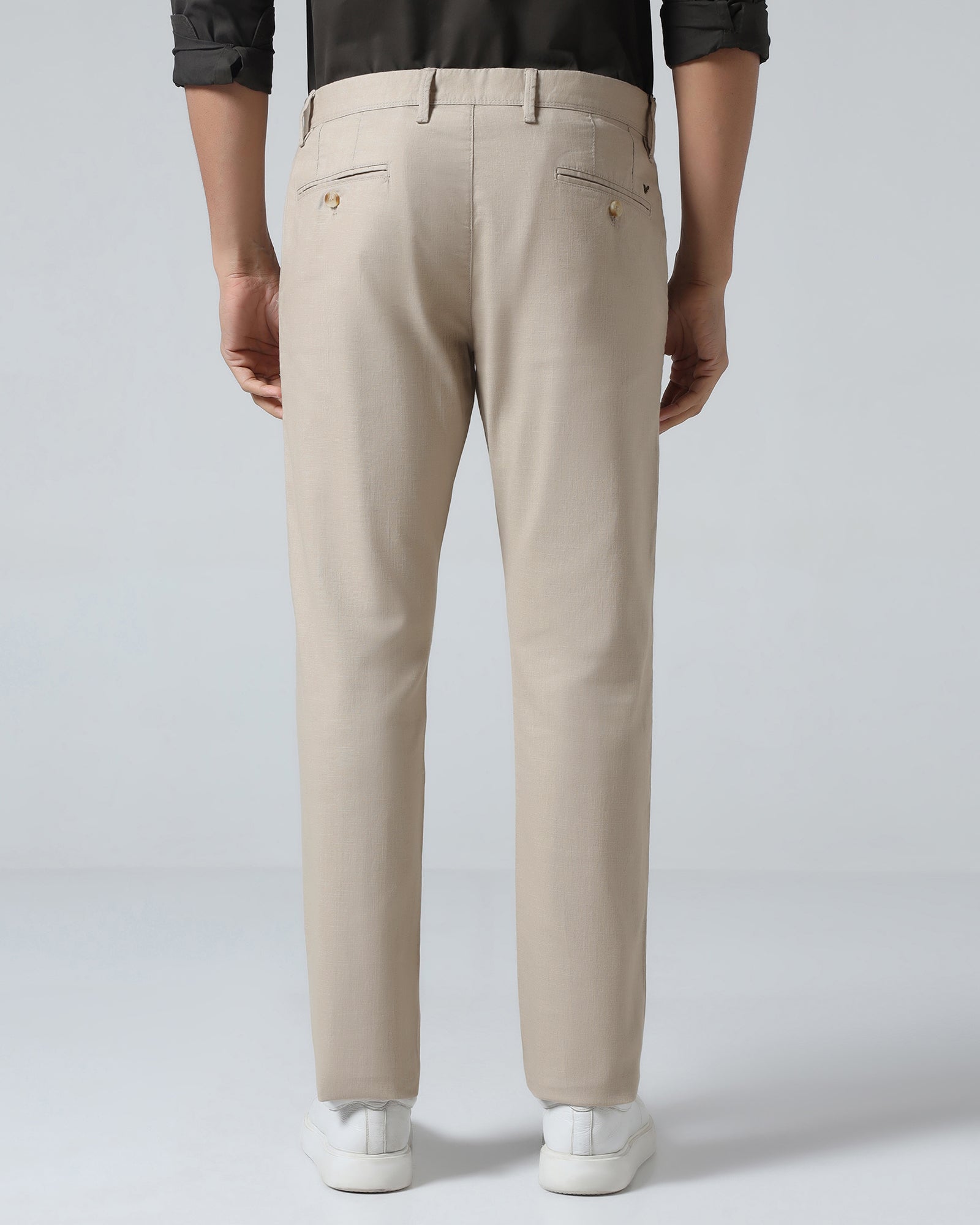 Beige Solid Khakis - Marley