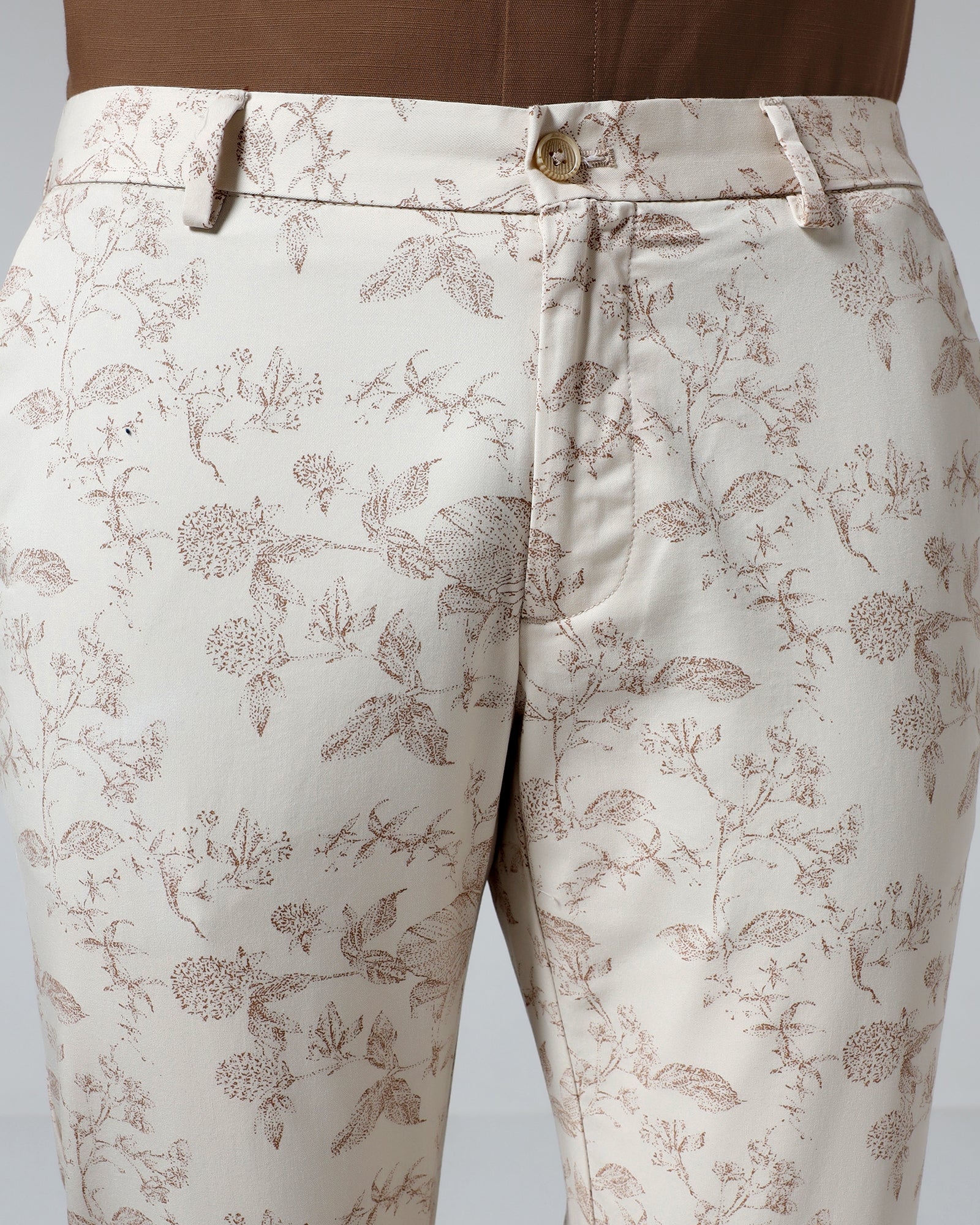 Beige Printed Khakis - Tommy