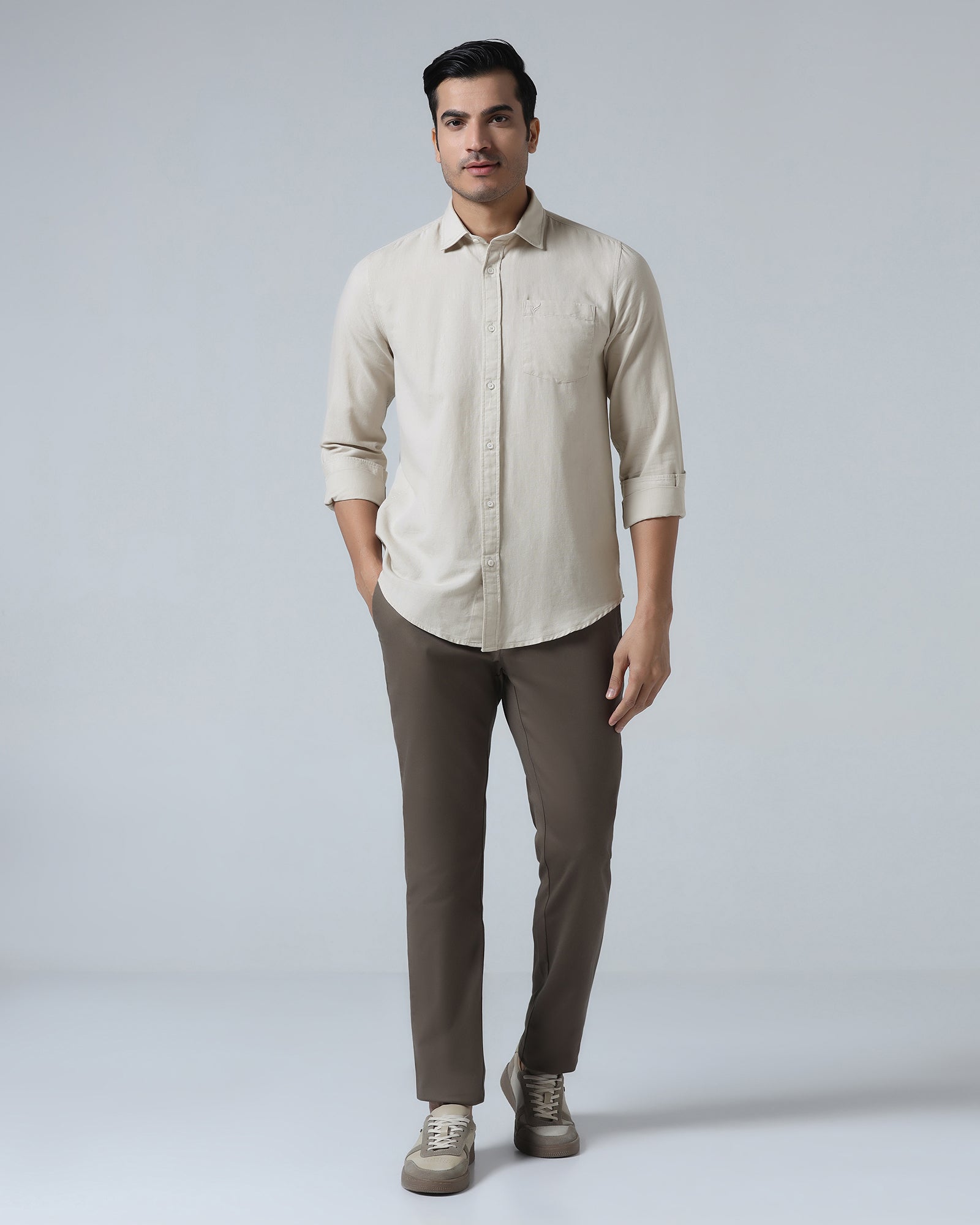 Beige Solid Shirt - Camro