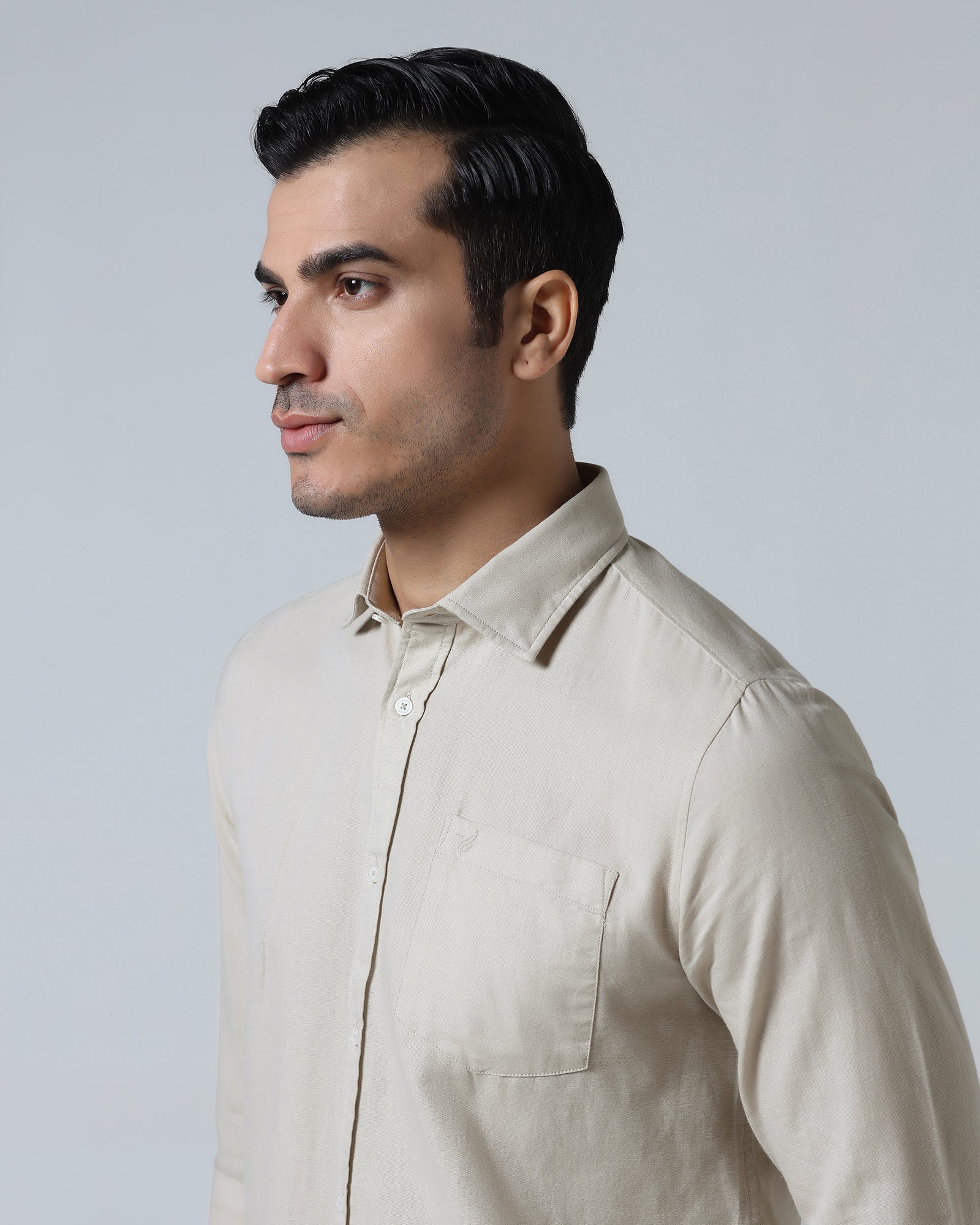 Beige Solid Shirt - Camro