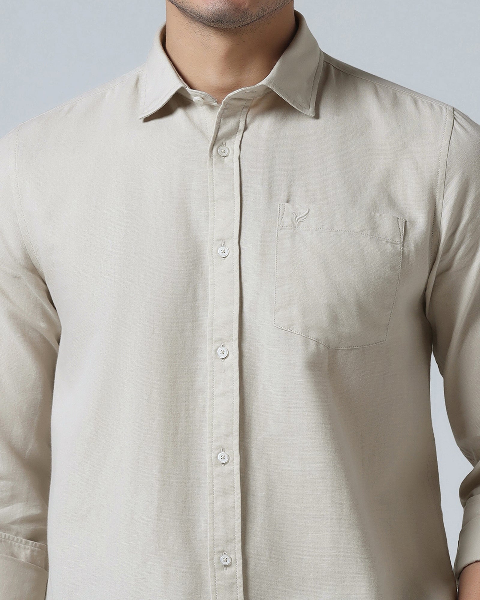 Beige Solid Shirt - Camro