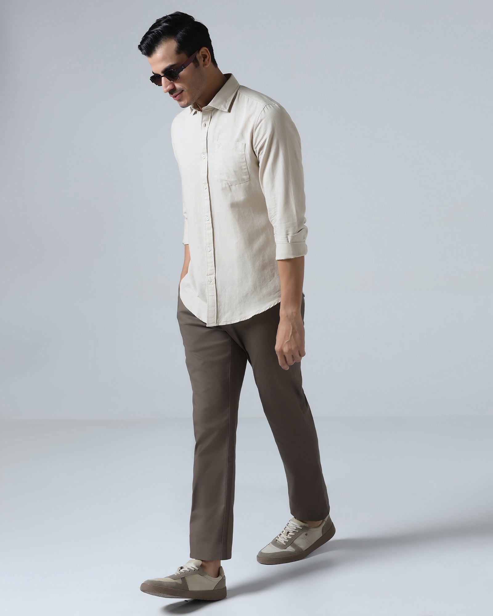 Beige Solid Shirt - Camro