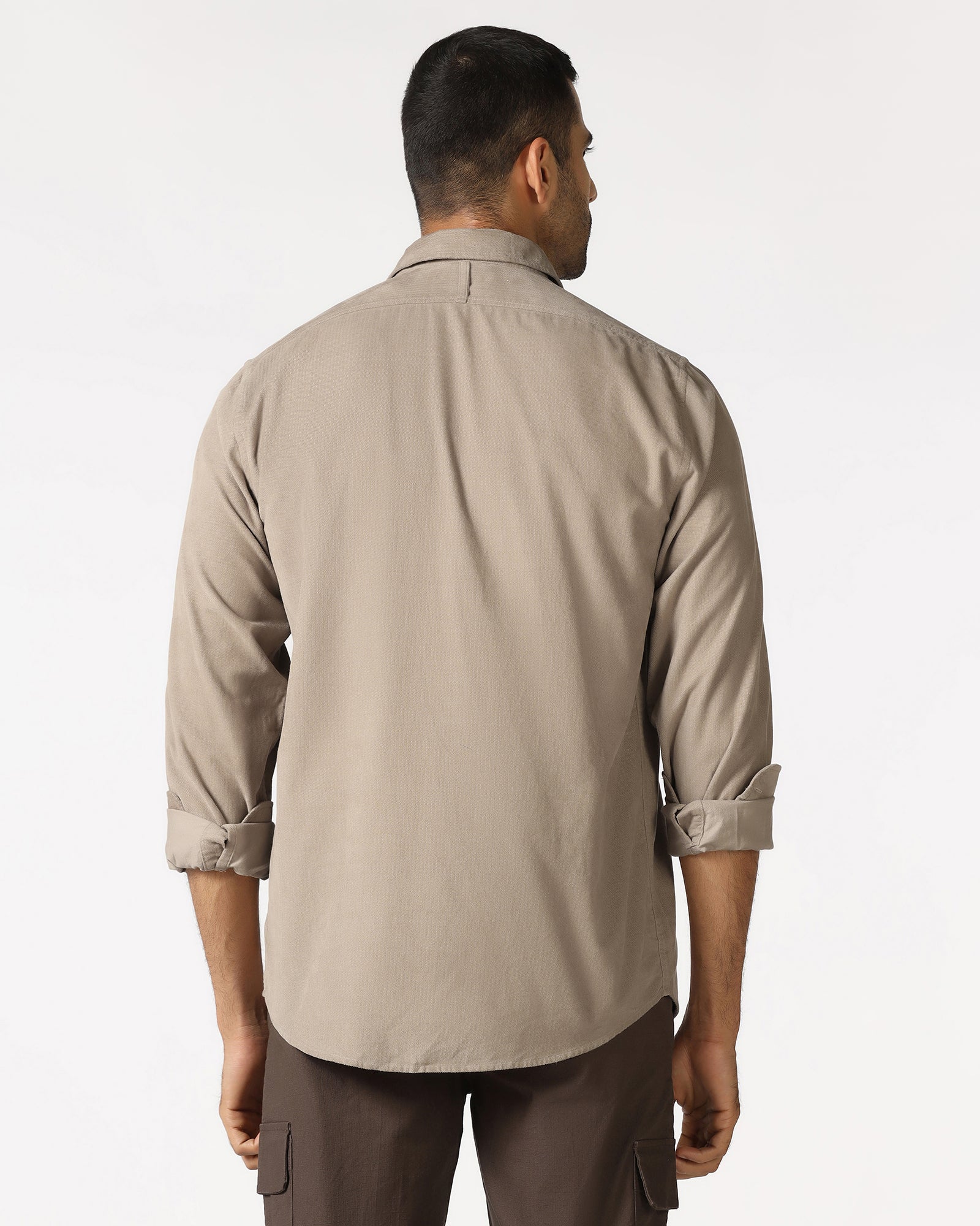 Beige Solid Shirt - Tevez