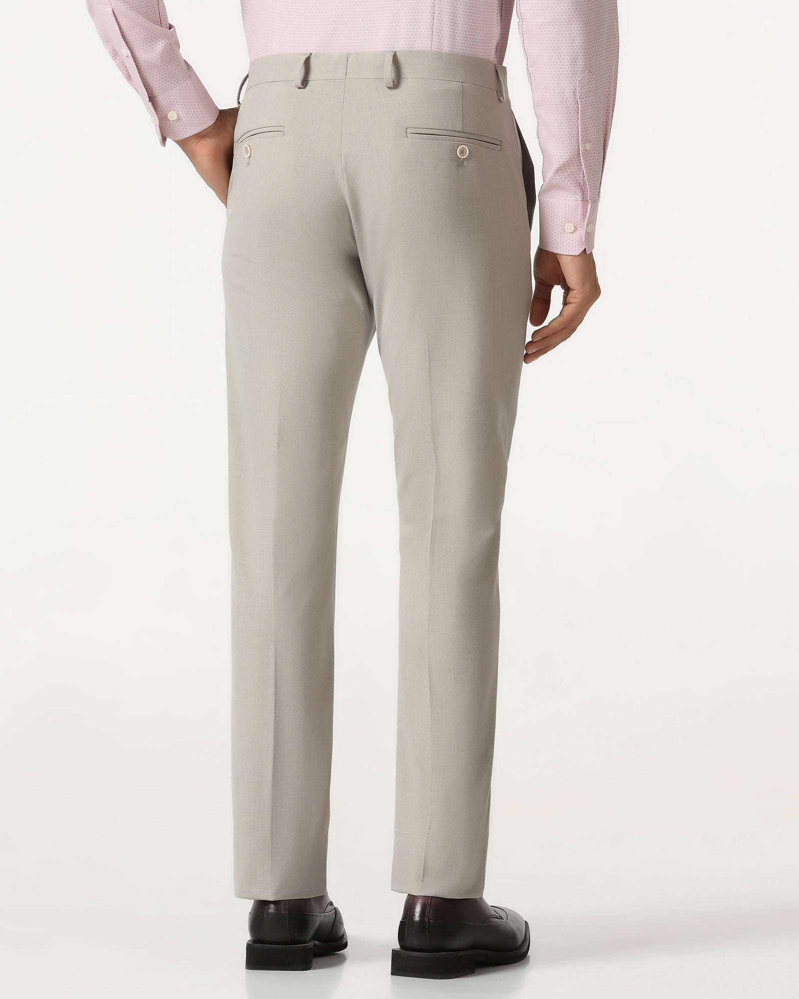 Beige Solid Trouser - Conor