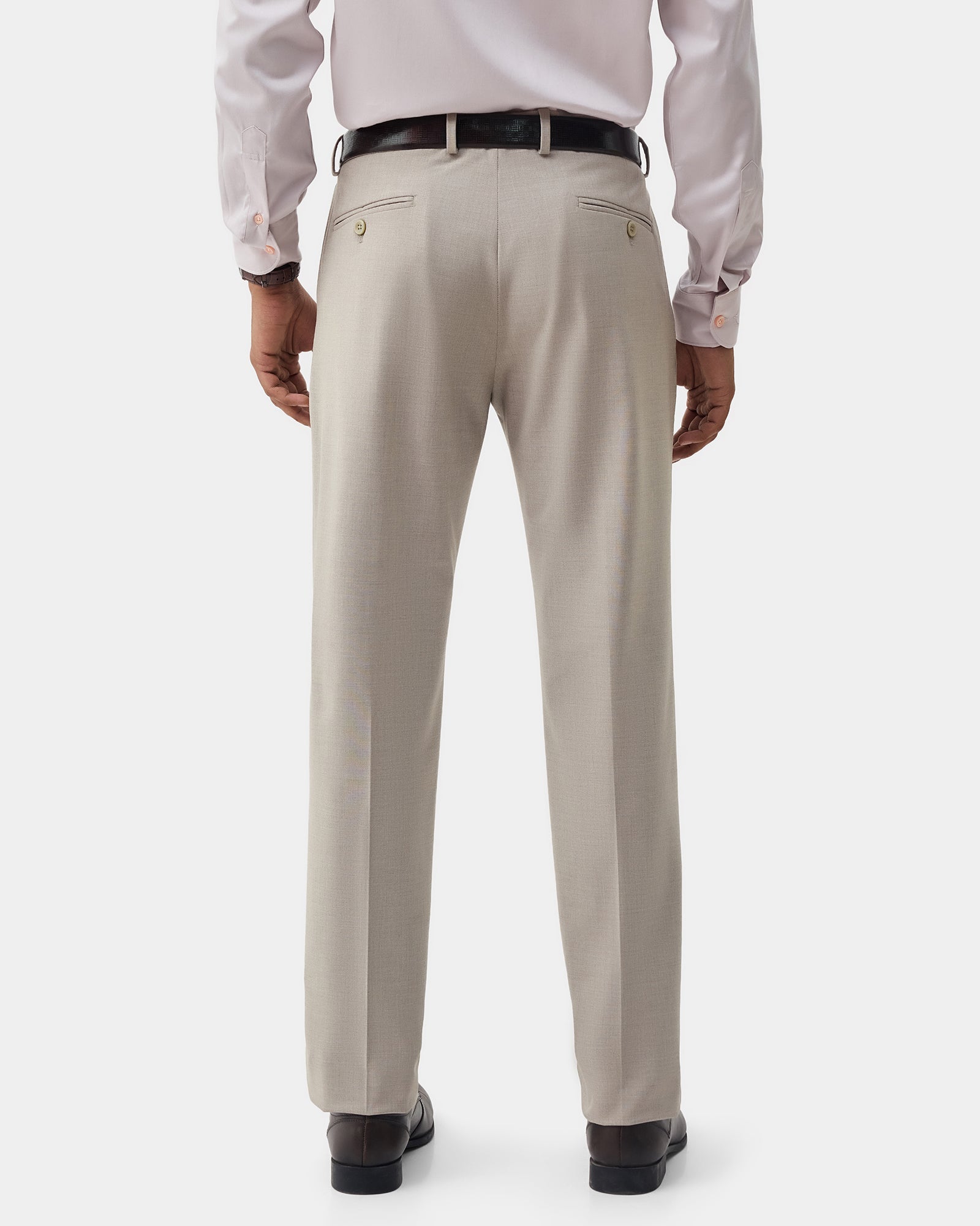 Beige Solid Trouser - Donny