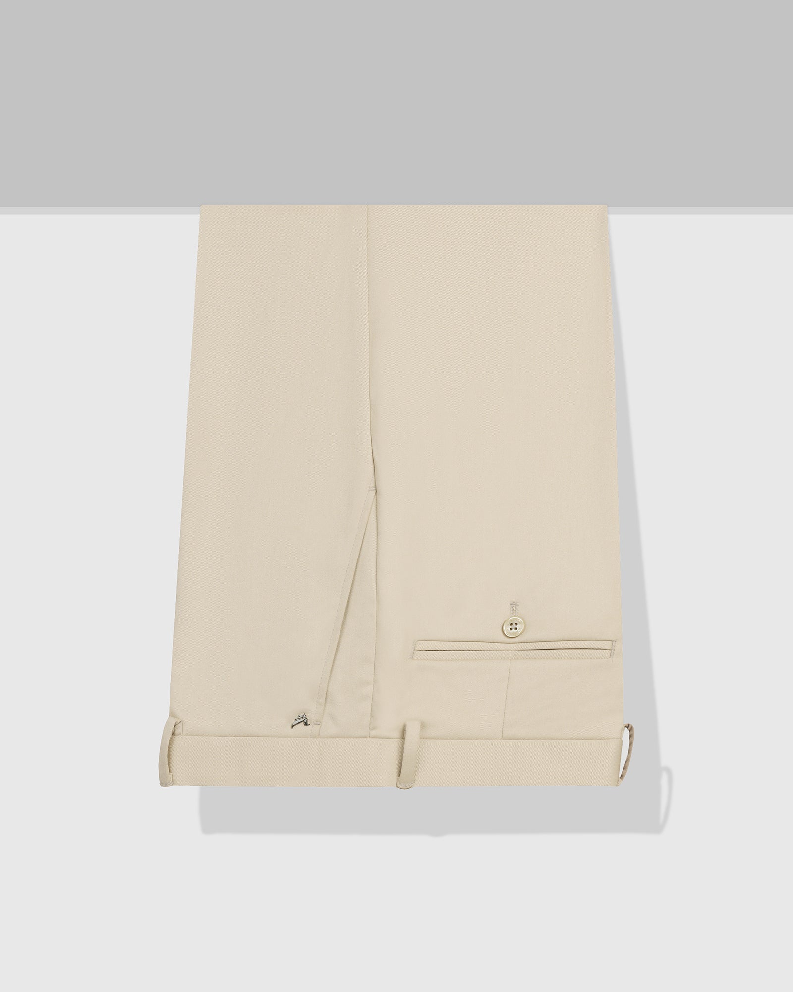 Beige Solid Trouser - Roku