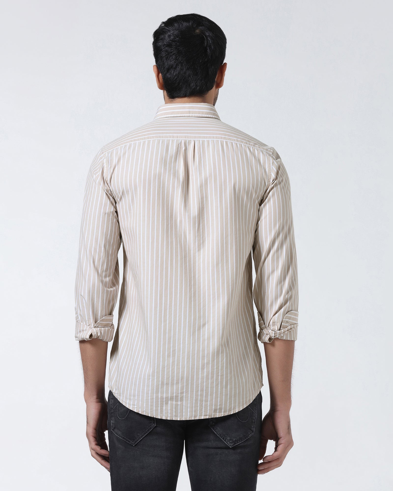 Beige Stripe Shirt - Hamber