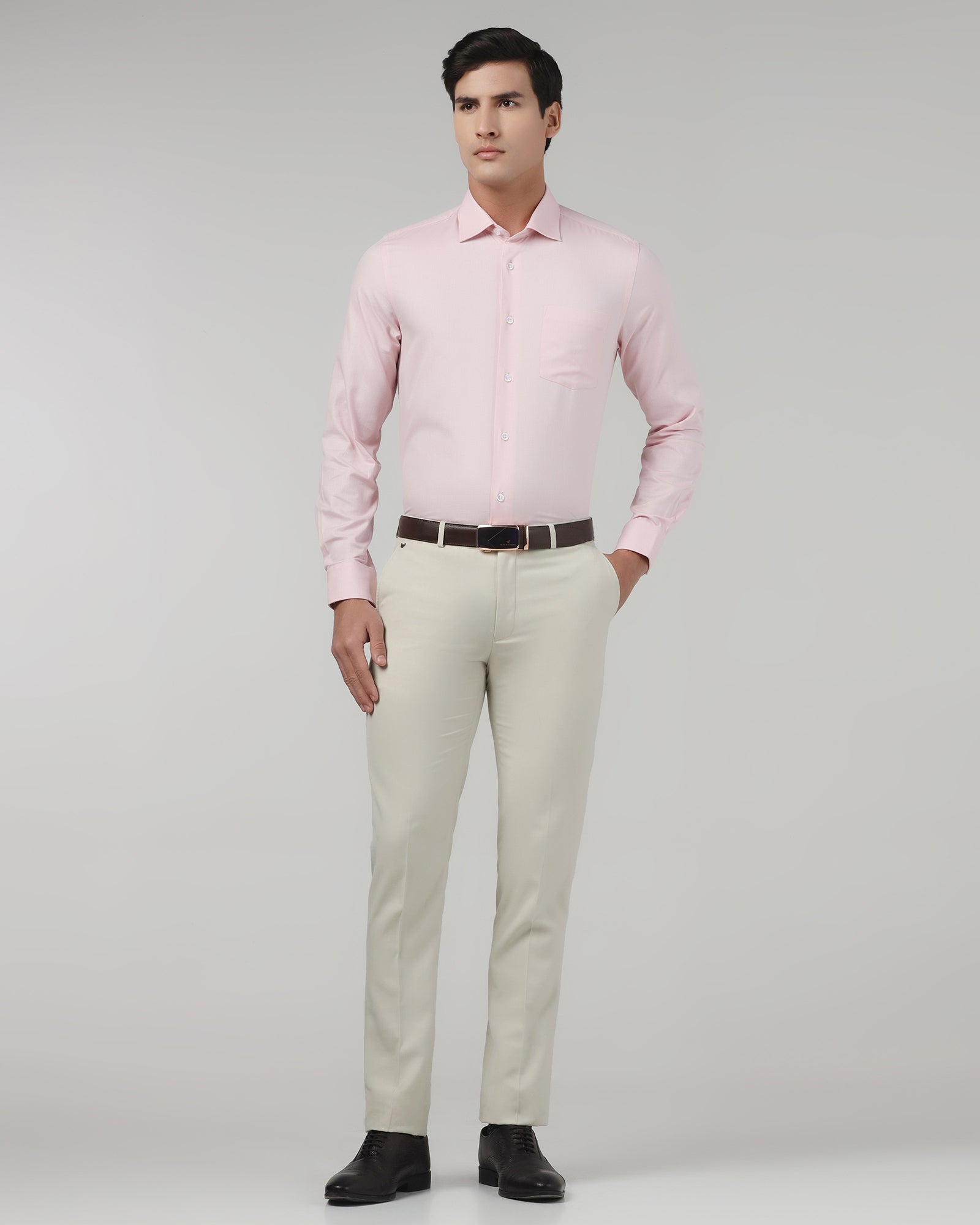 Beige Stripe Trouser - Oxford