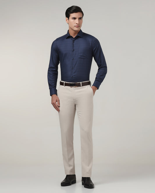 Beige Technowaist Textured Trouser - Billy