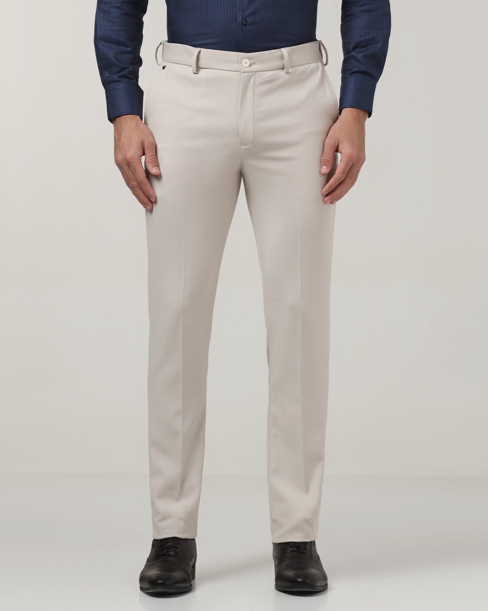 Beige Technowaist Textured Trouser - Billy