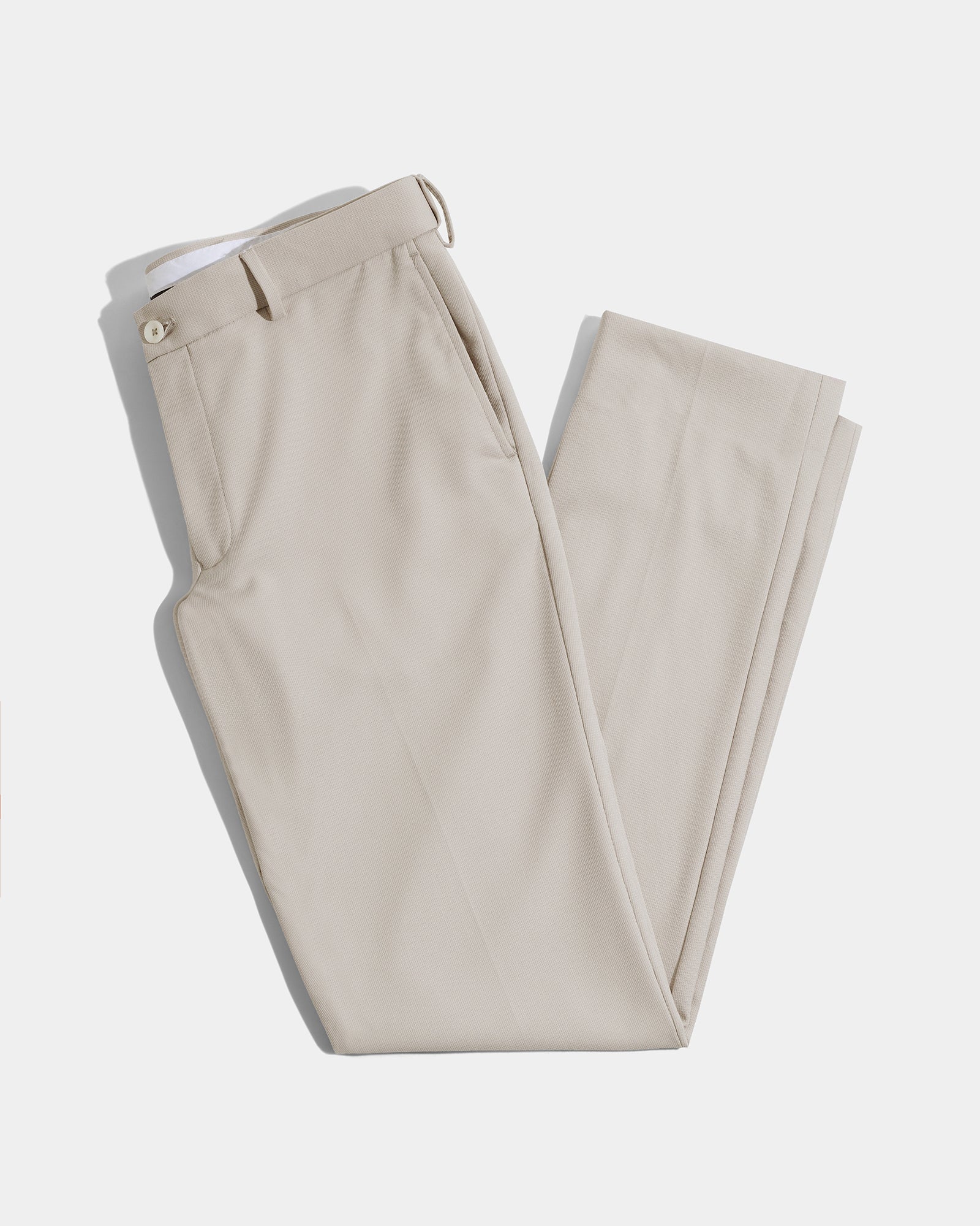 Beige Technowaist Textured Trouser - Billy