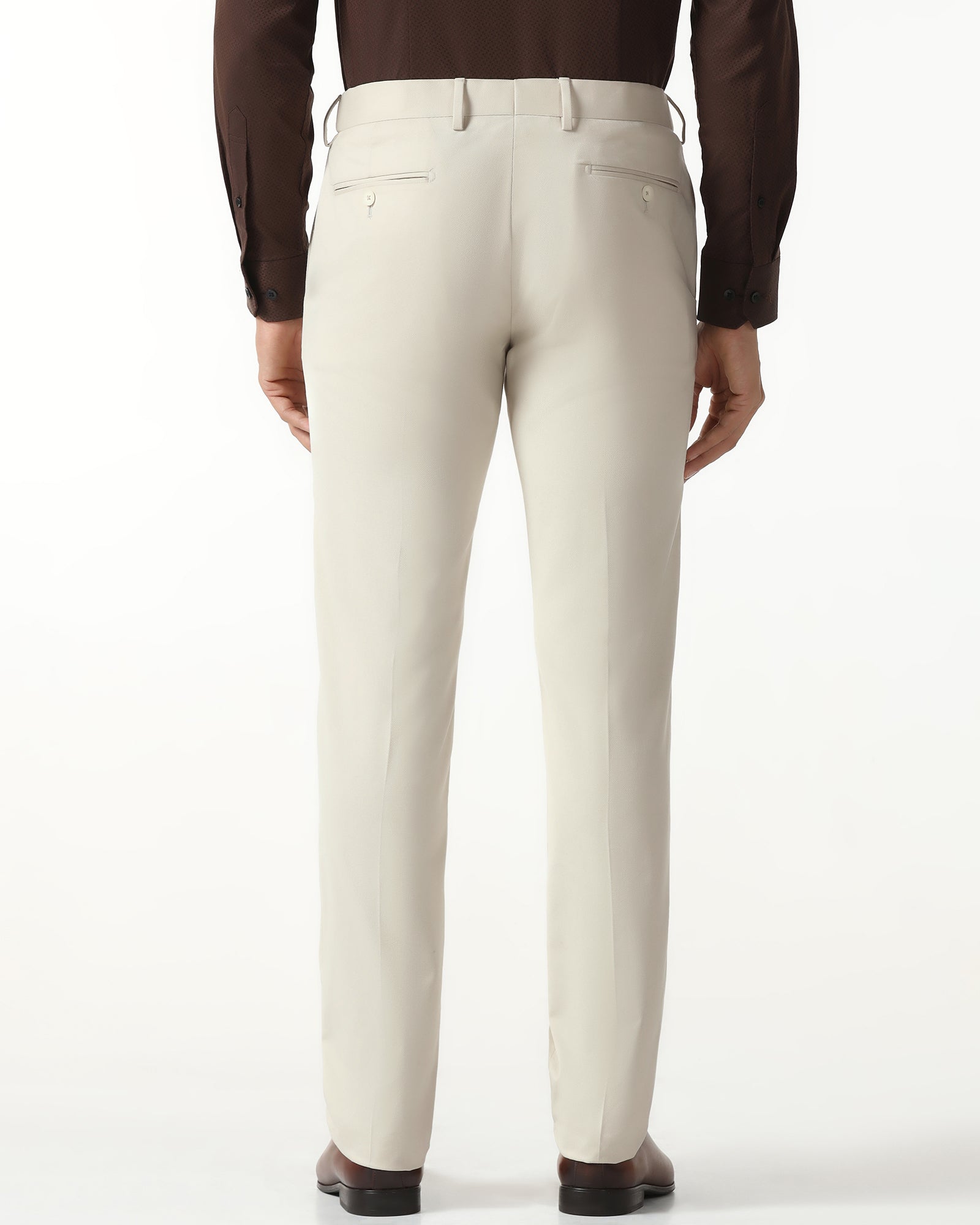 Beige Technowaist Textured Trouser - Hennessy