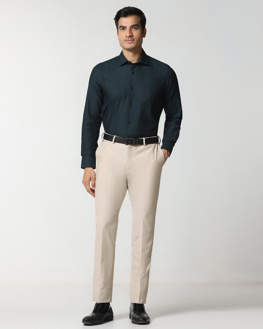 Beige Technowaist Textured Trouser - Smirnoff