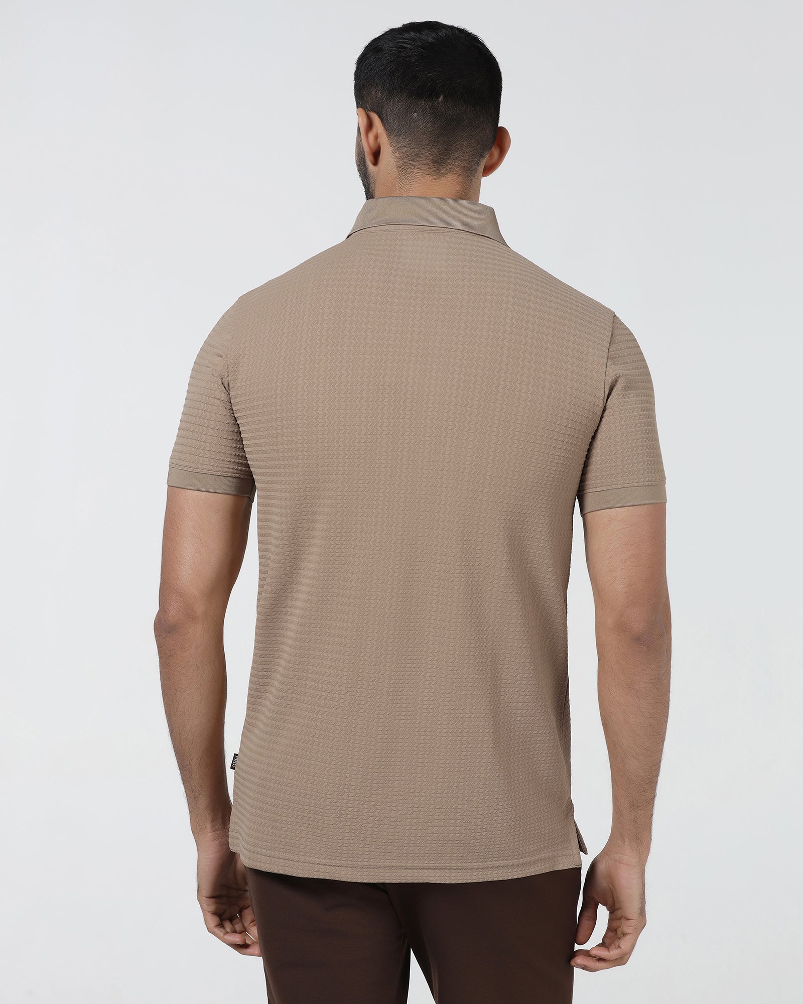 Beige TechPro Jacquard Polo - Holt