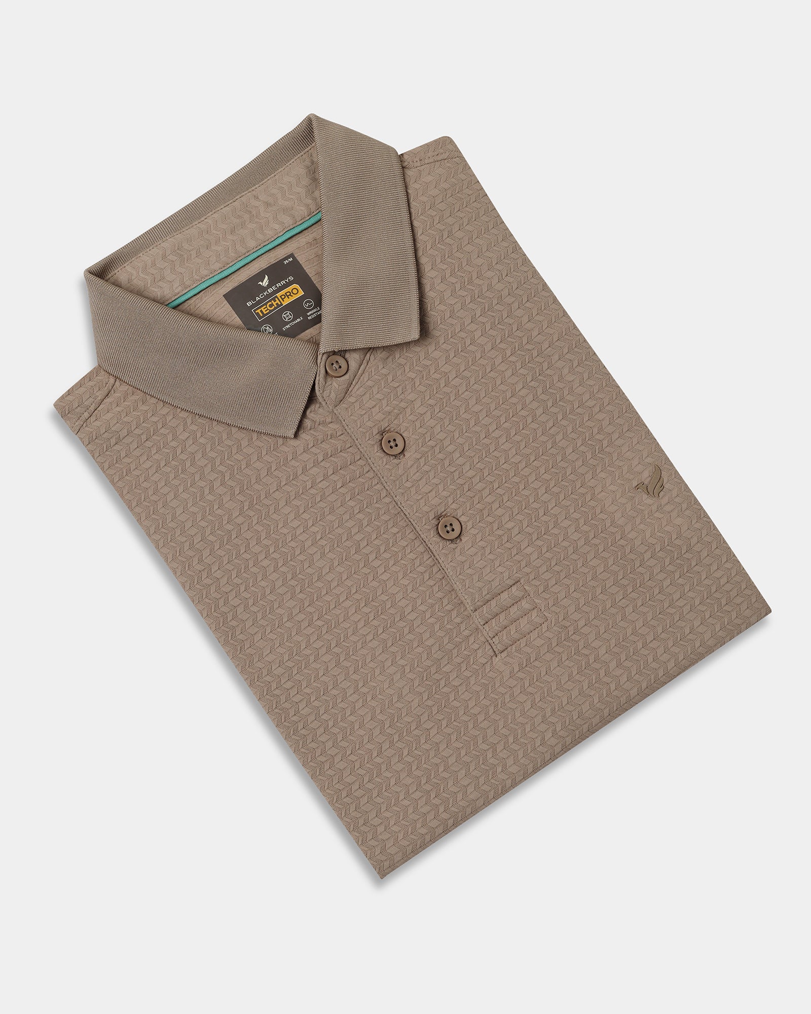 Beige TechPro Jacquard Polo - Holt