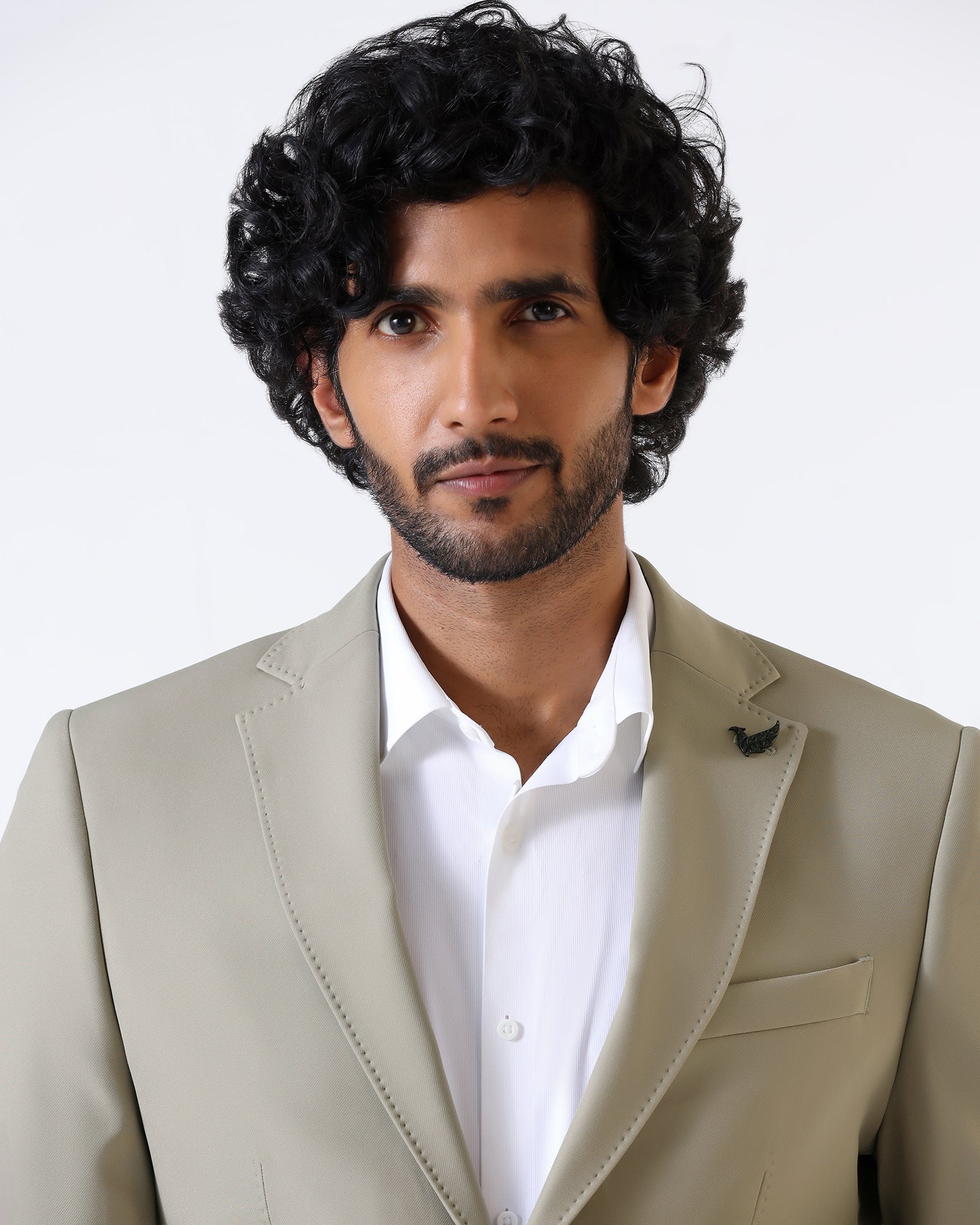 Beige TechPro Solid Blazer - Ron