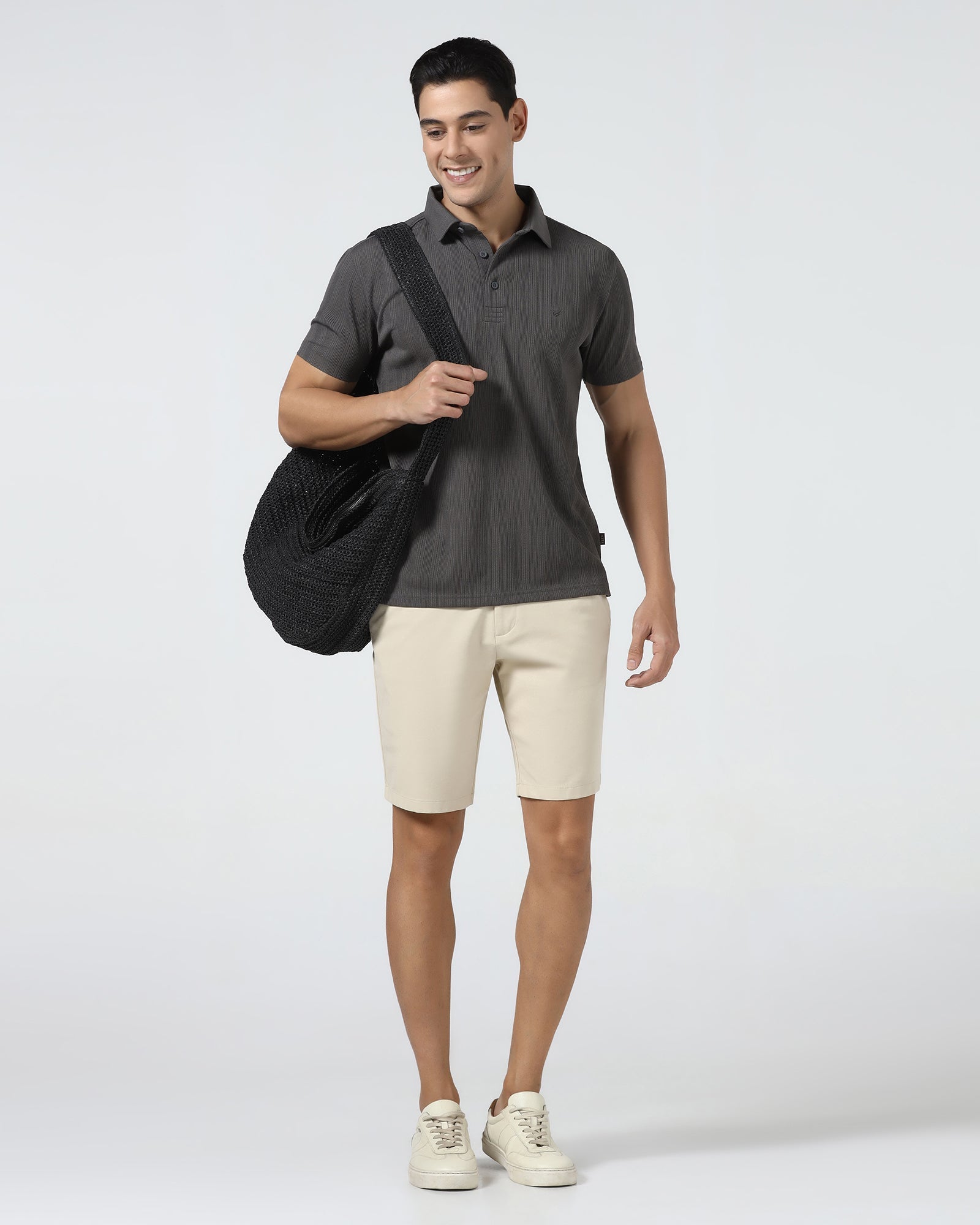 Beige TechPro Solid Shorts - Serry