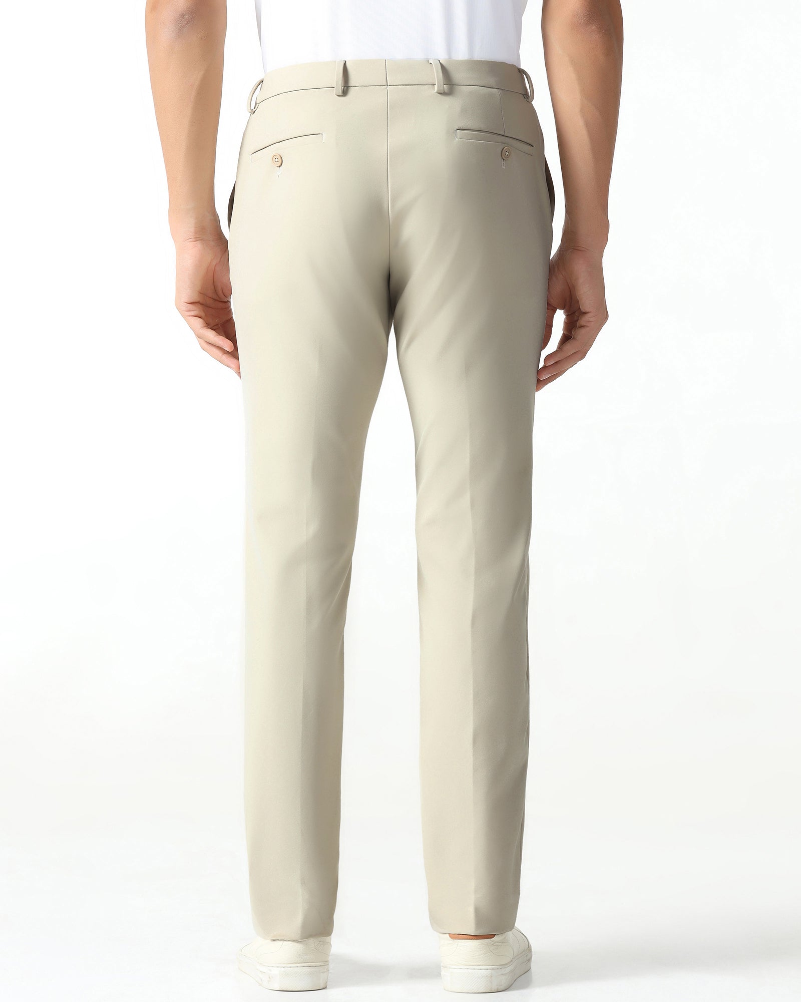 Beige Techpro Solid Trouser - Ashley