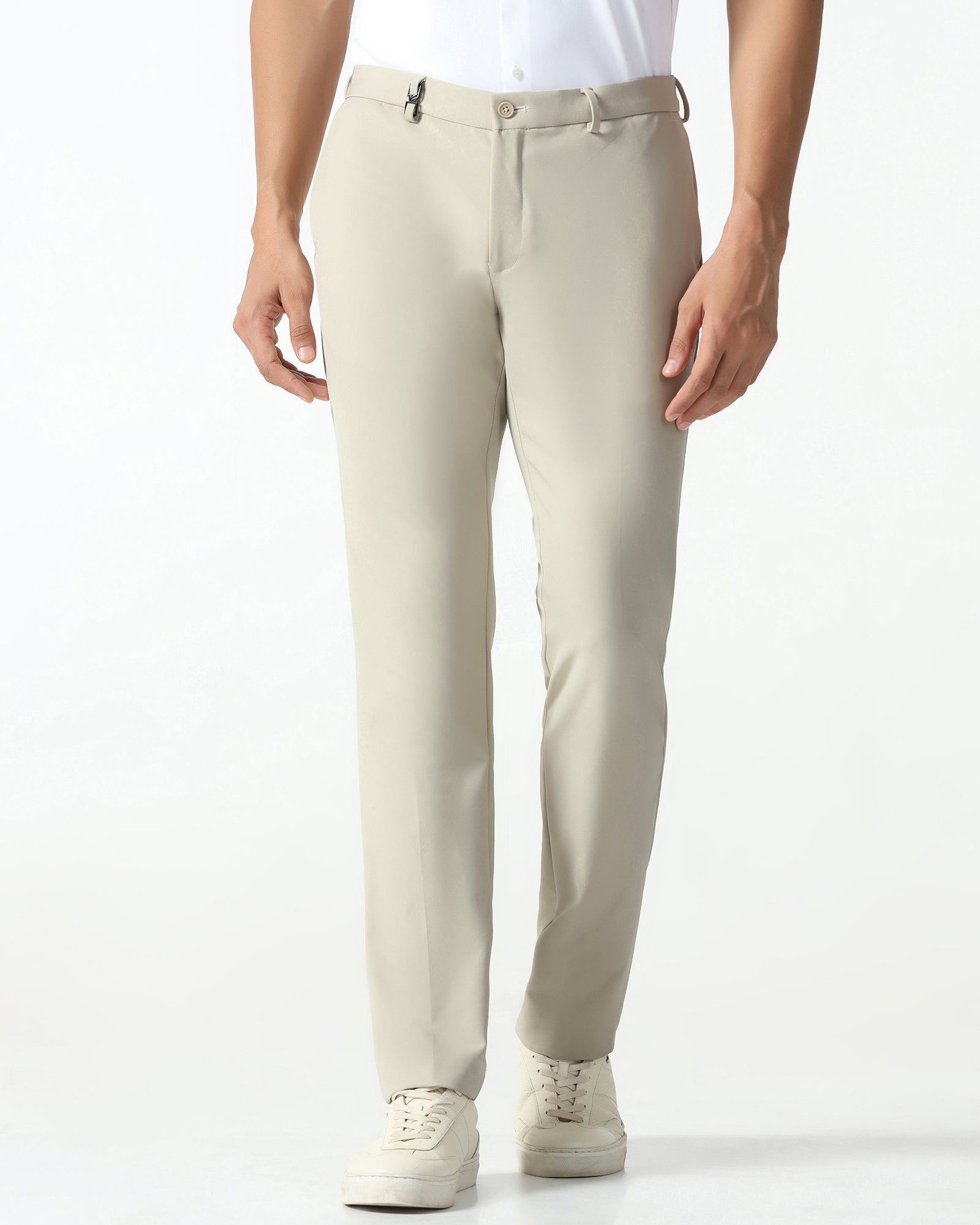 Beige Techpro Solid Trouser - Ashley