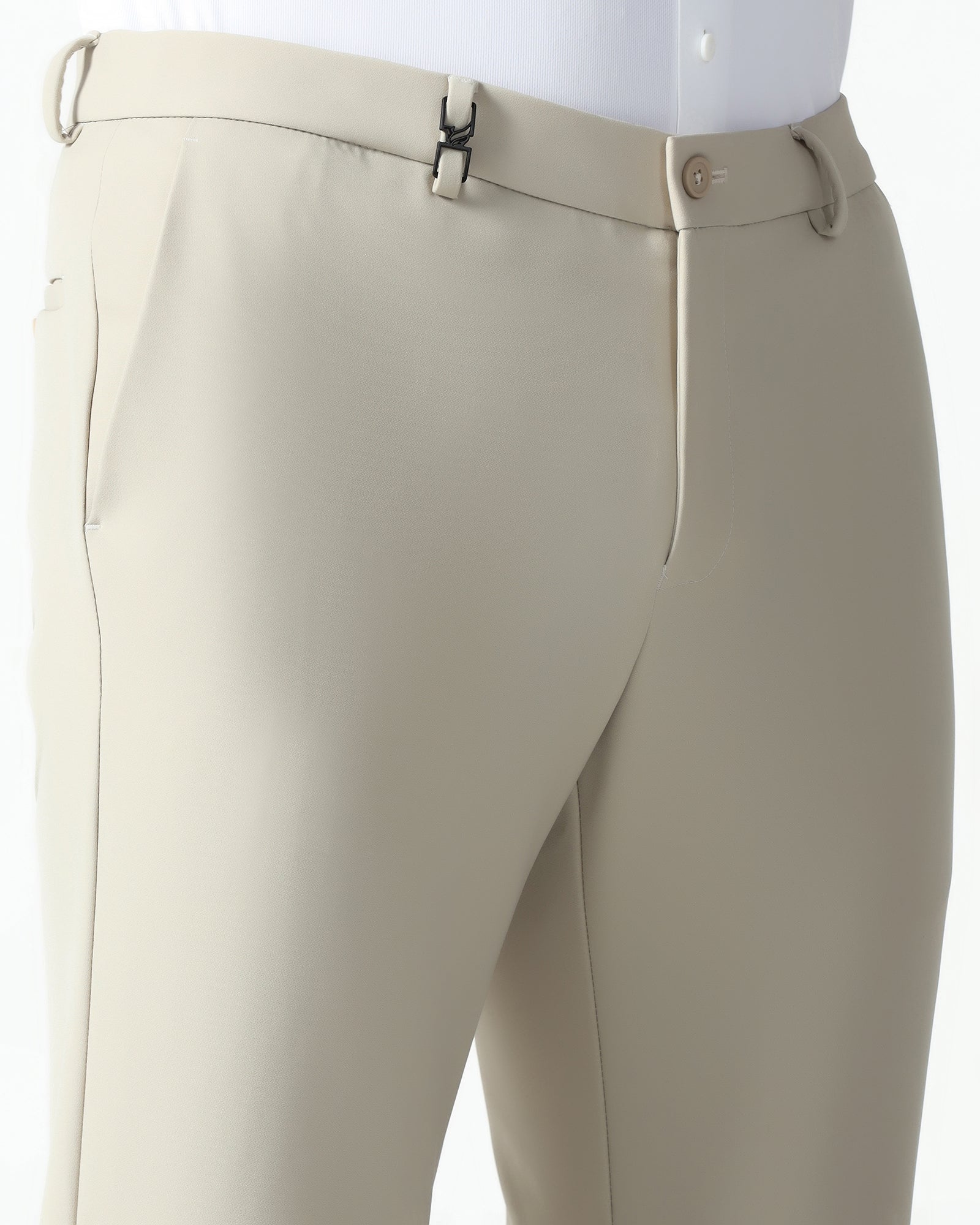 Beige Techpro Solid Trouser - Ashley
