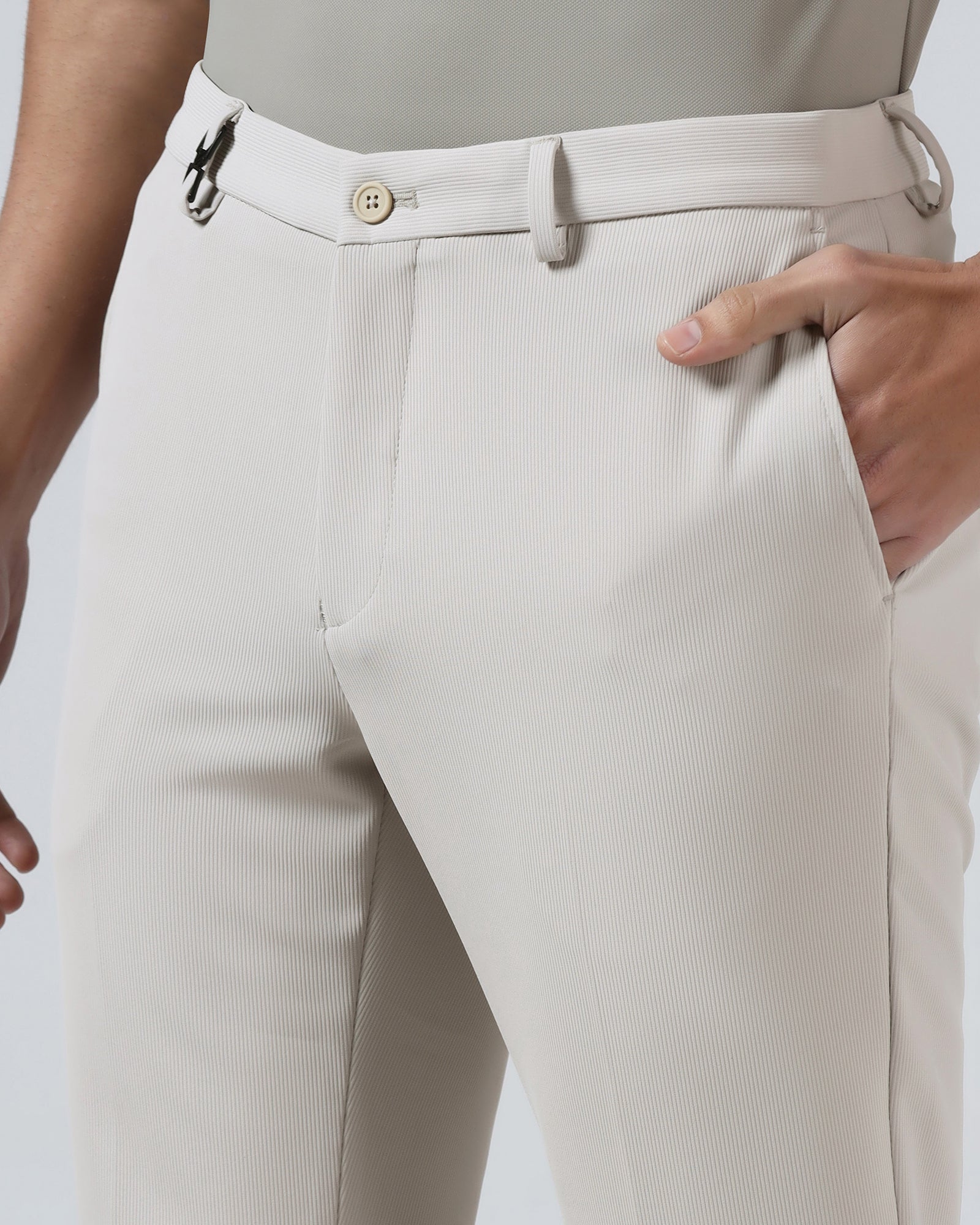 Beige TechPro Stripe Trouser - Martini