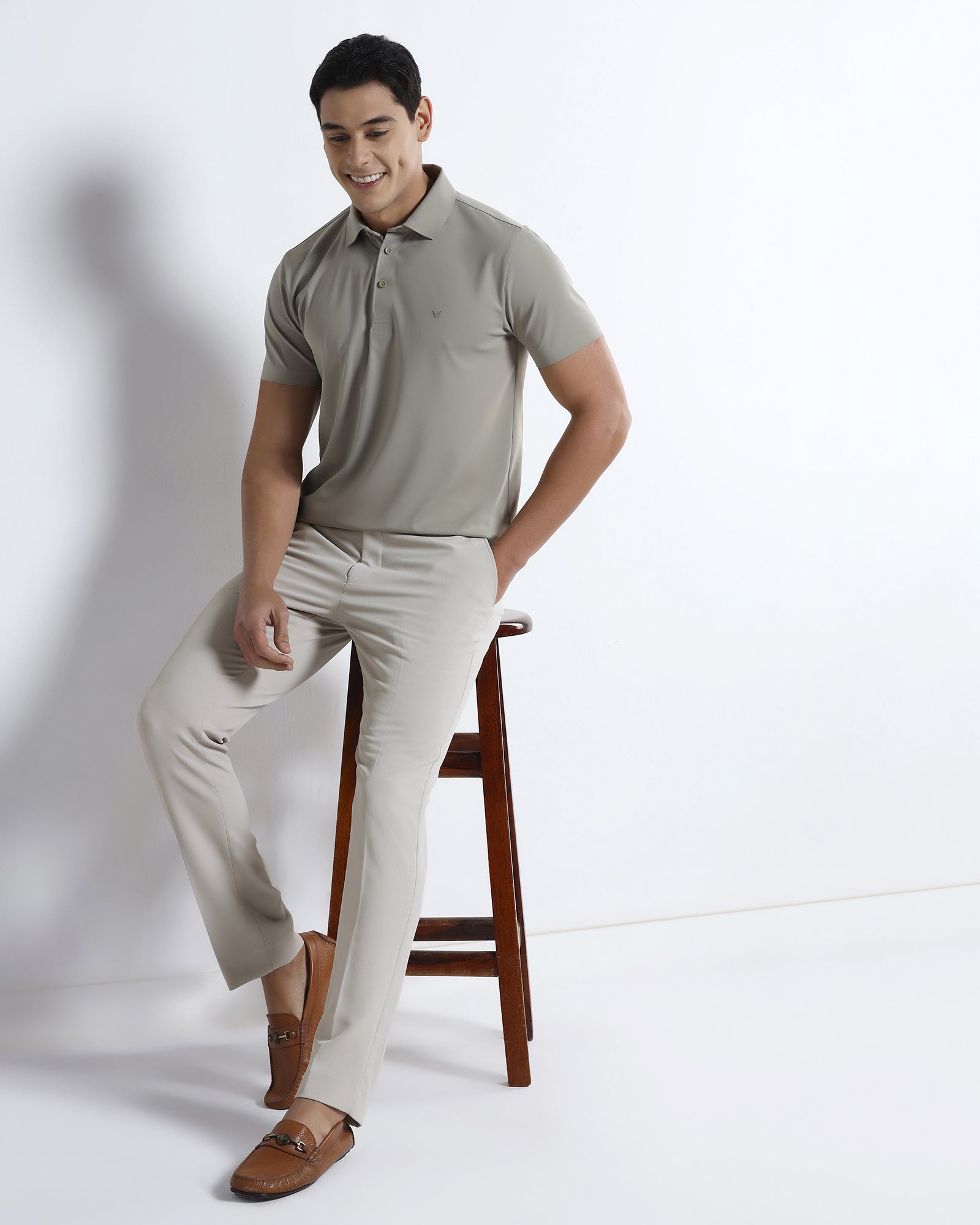 Beige TechPro Stripe Trouser - Martini
