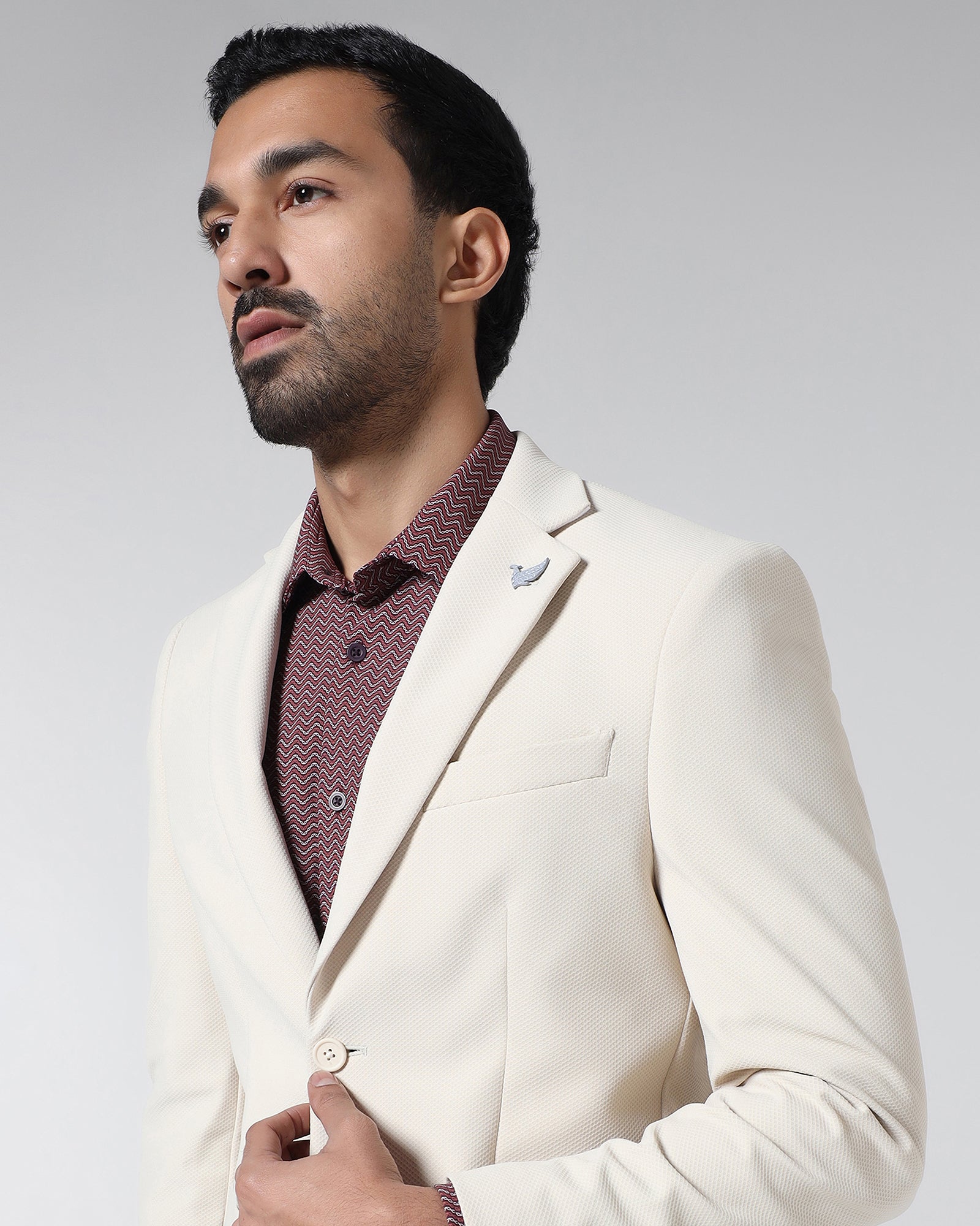 Beige TechPro Textured Blazer - Rodrygo