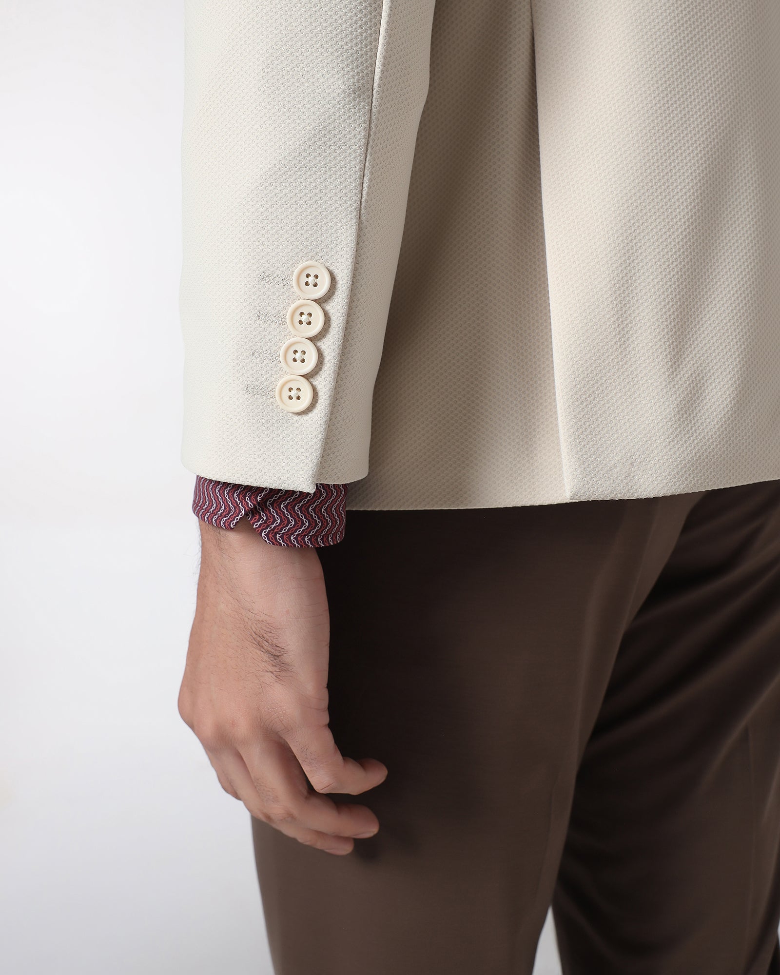 Beige TechPro Textured Blazer - Rodrygo